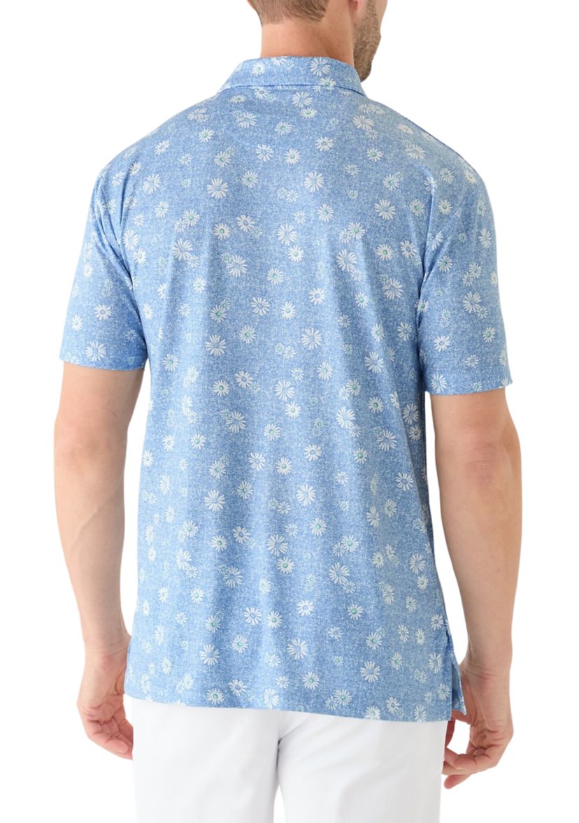 Short Sleeve Floral Print Polo Shirt