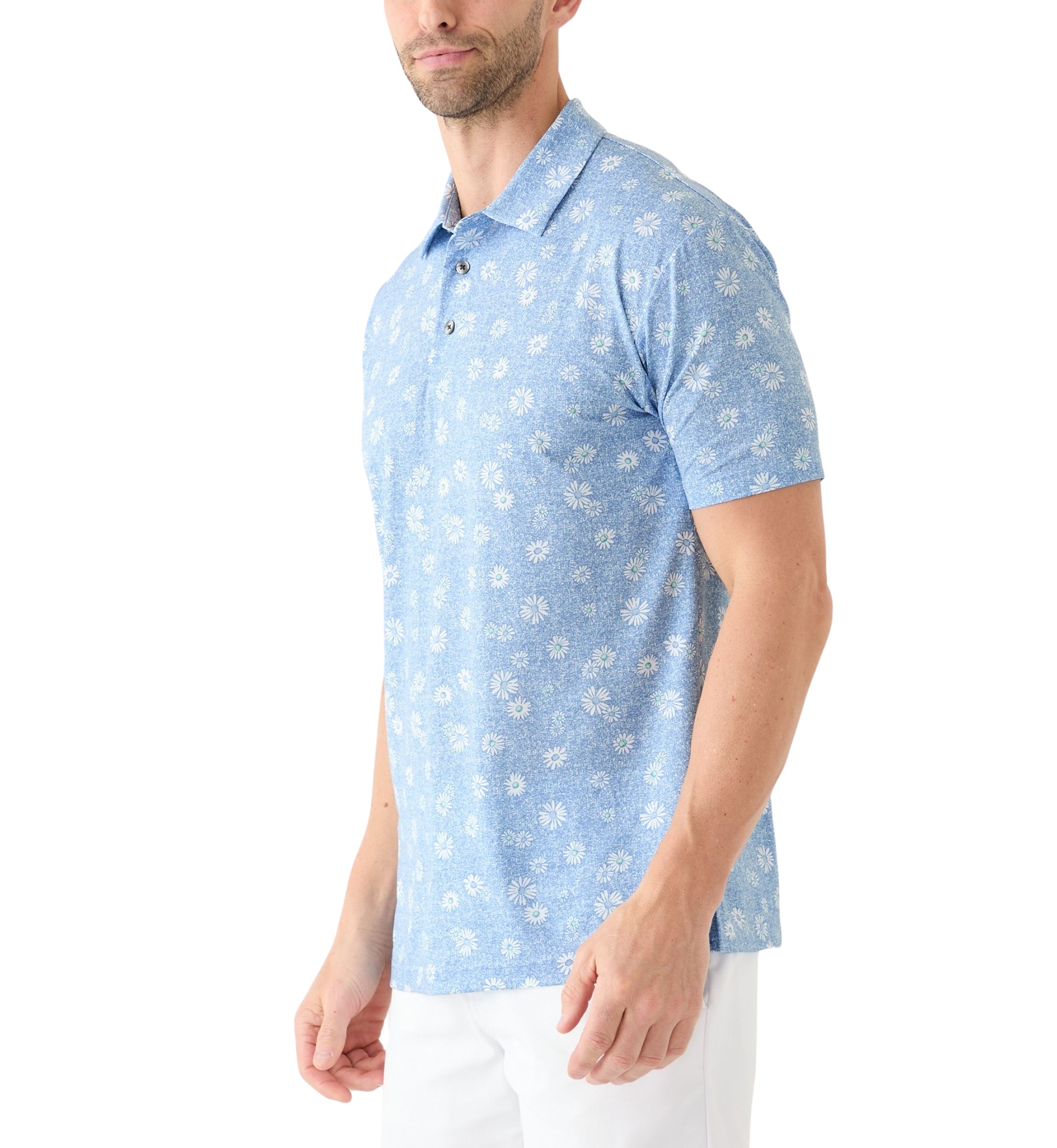 Short Sleeve Floral Print Polo Shirt