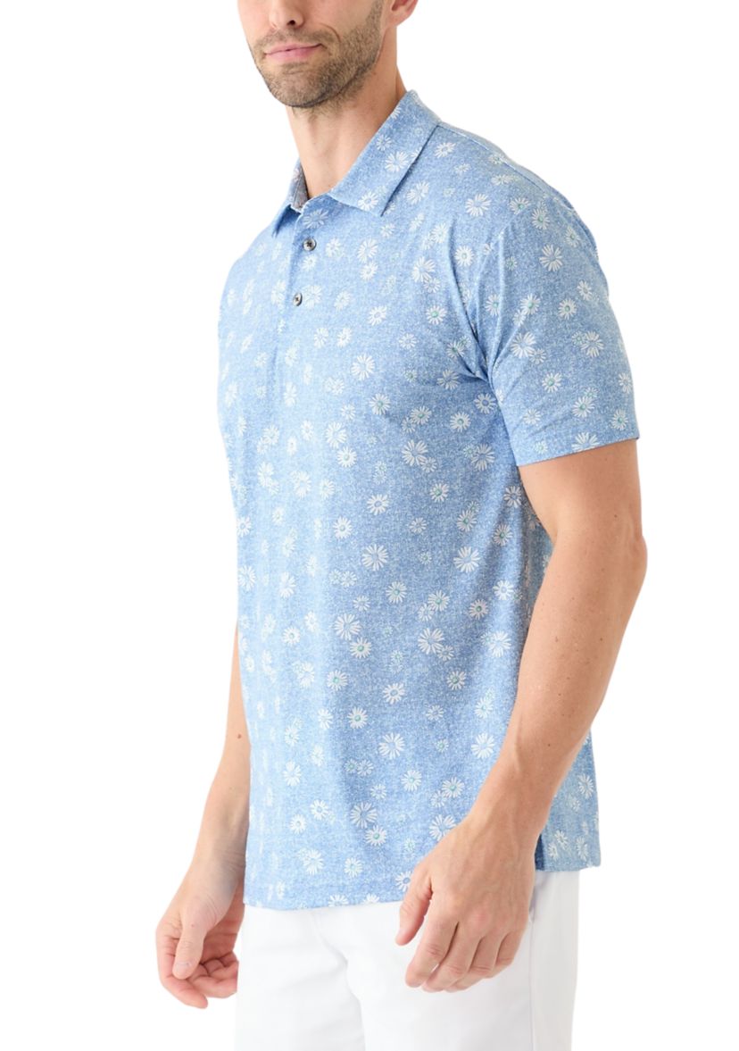 Short Sleeve Floral Print Polo Shirt