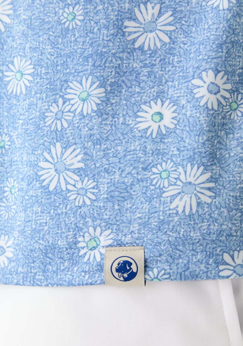 Short Sleeve Floral Print Polo Shirt