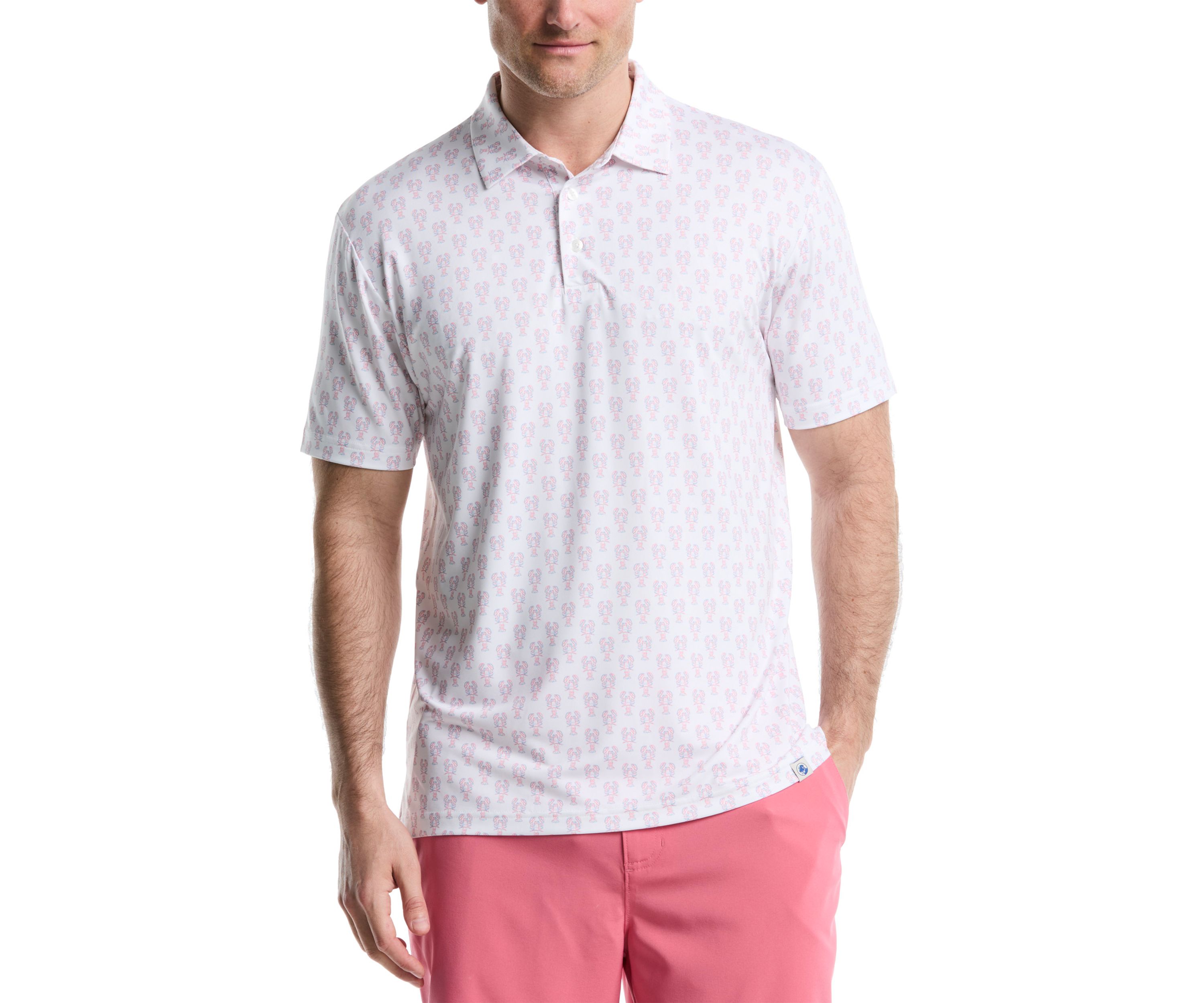 Short Sleeve Lobster Print Polo Shirt