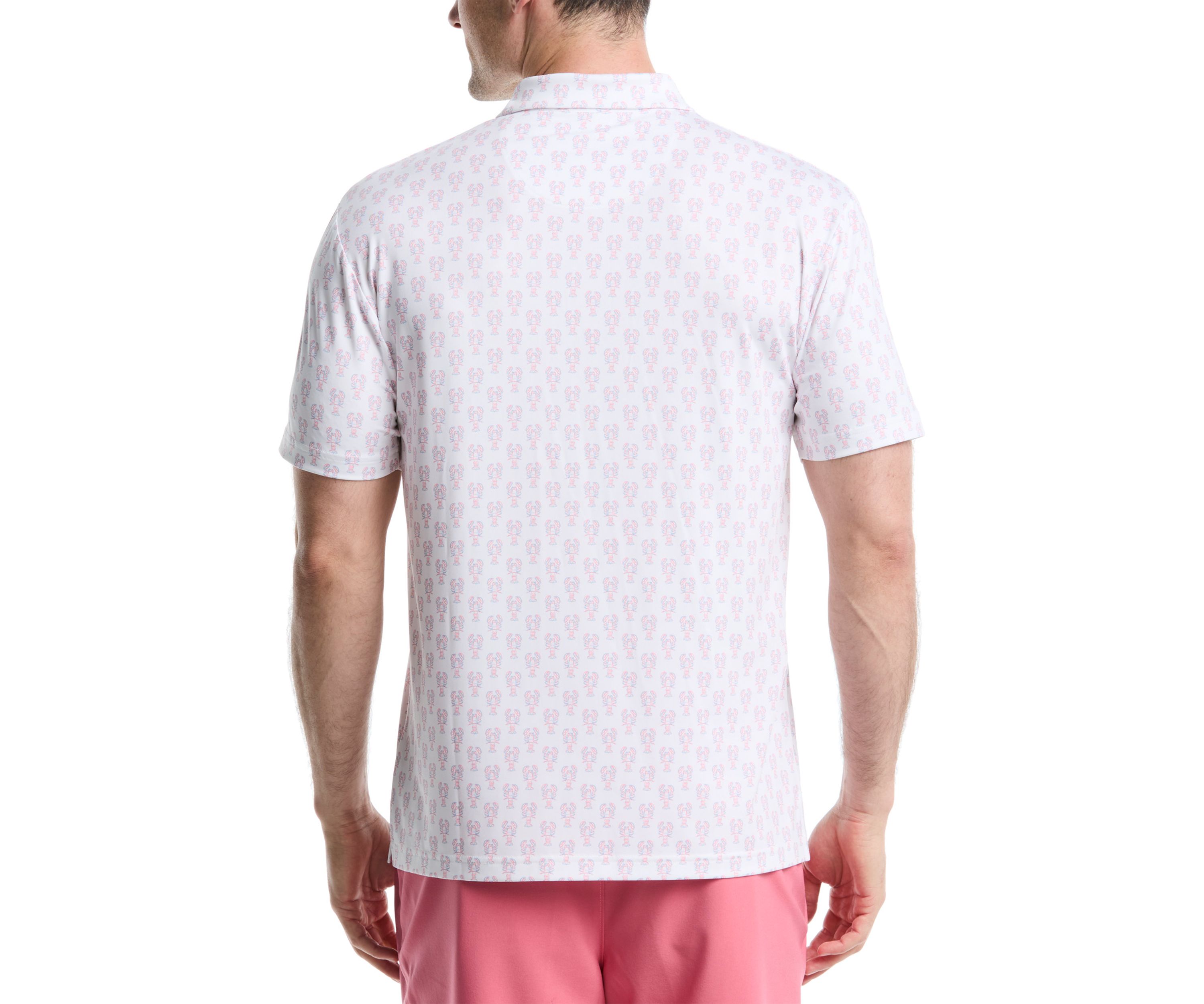 Short Sleeve Lobster Print Polo Shirt