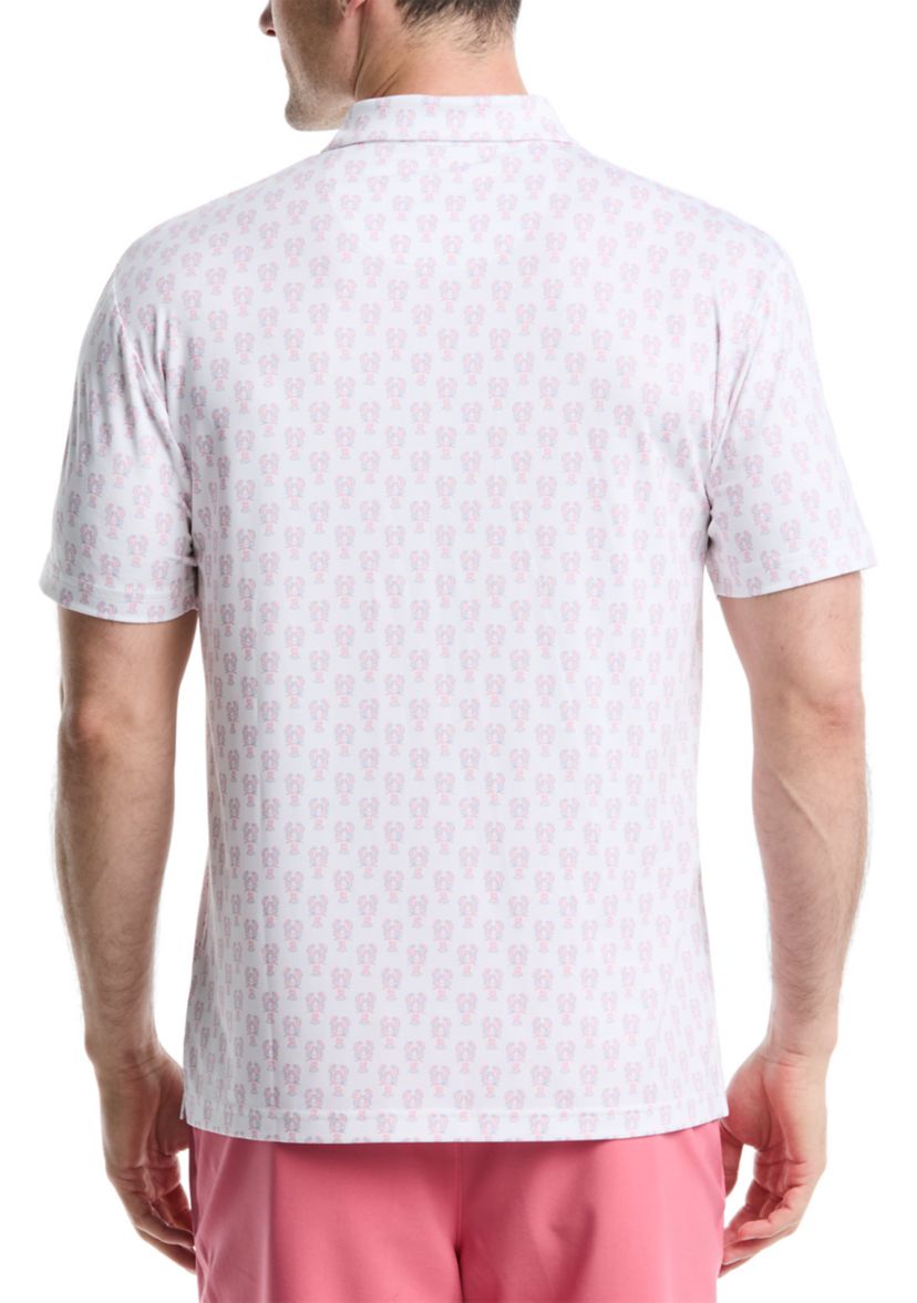 Short Sleeve Lobster Print Polo Shirt