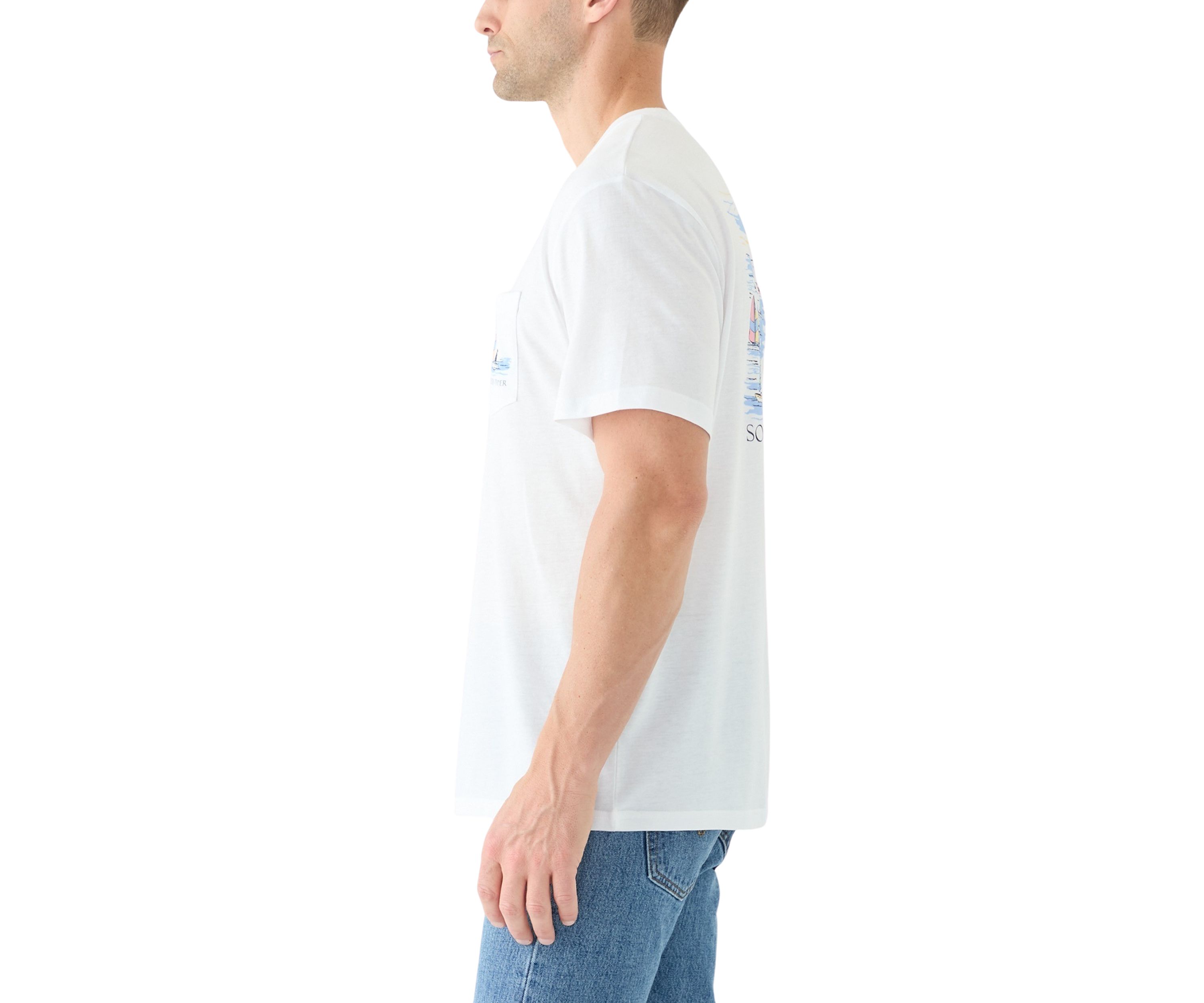 Mens Short Sleeve Sailboat Graphic T-Shirt 