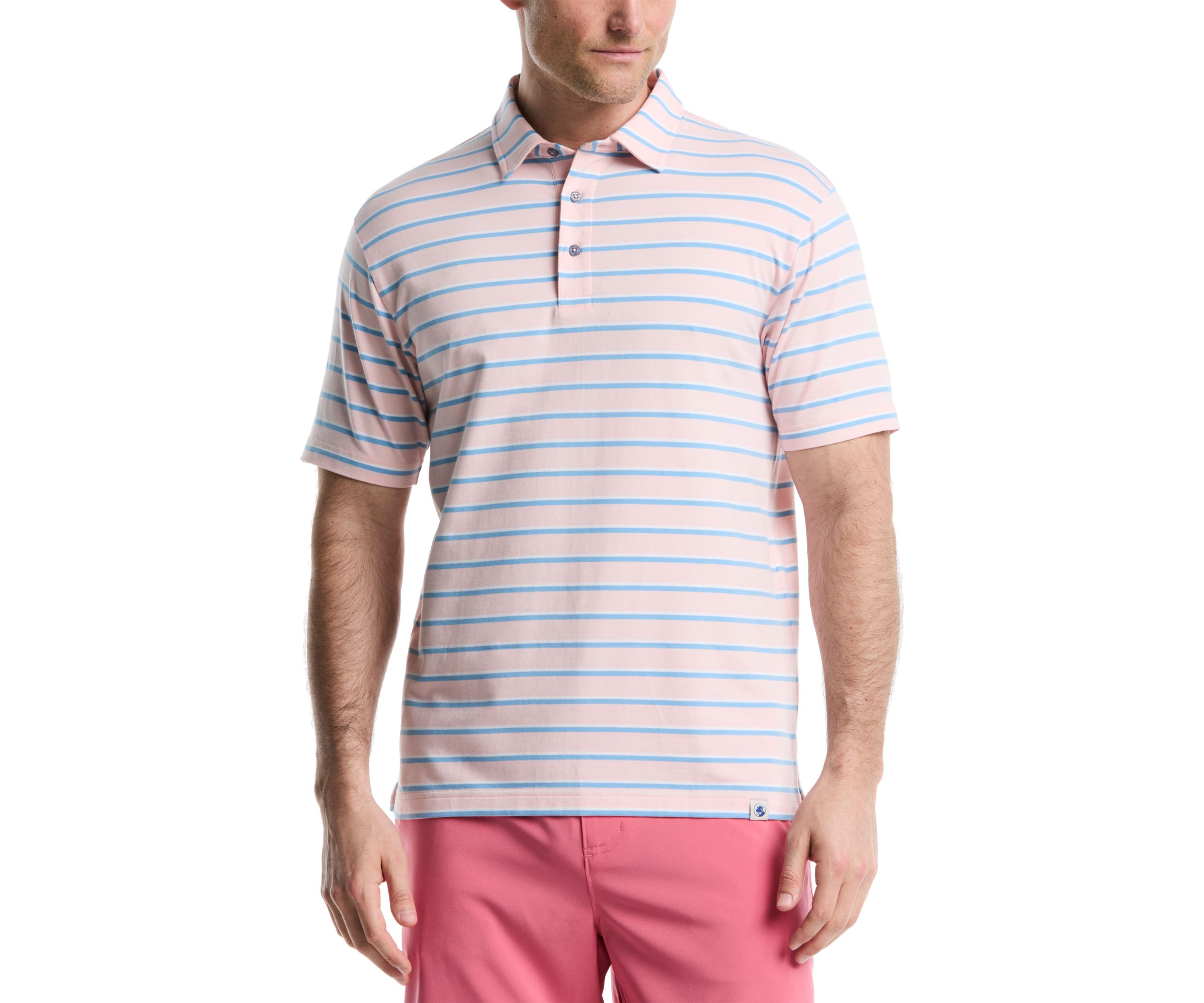 Short Sleeve Two Tone Stripe Polo Shirt