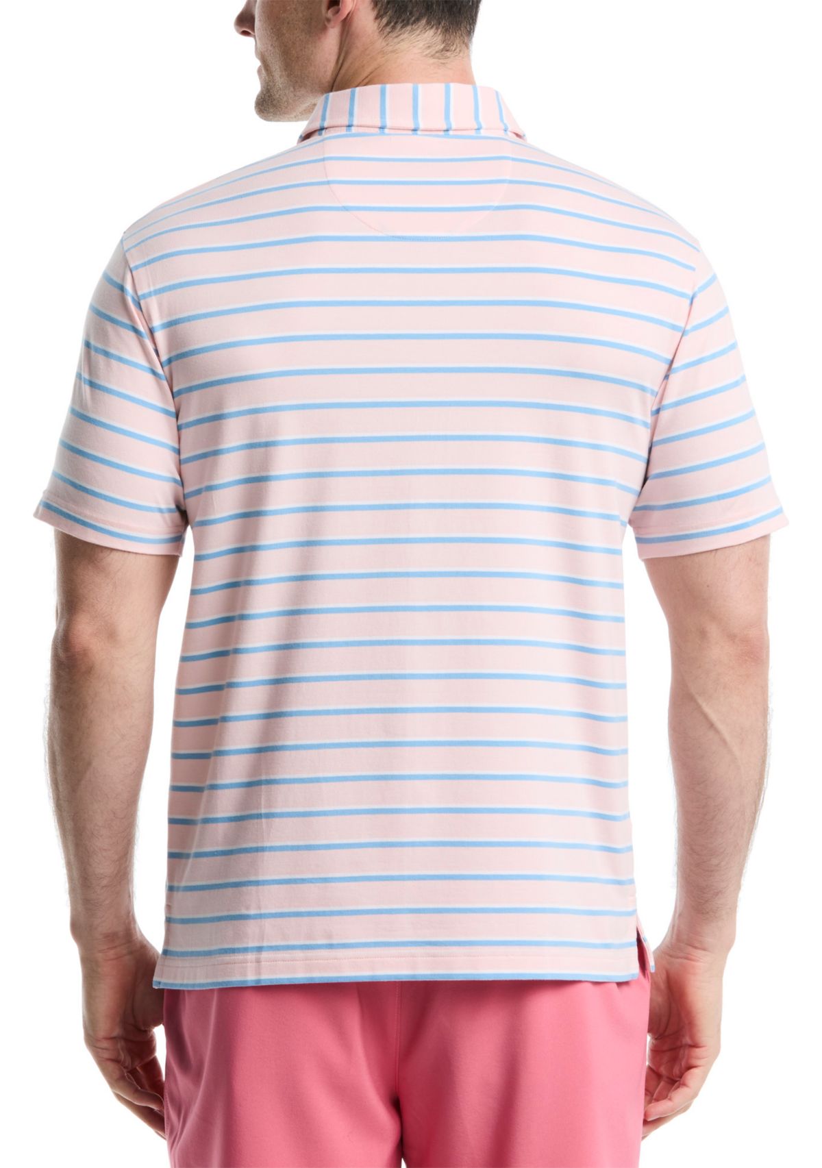 Short Sleeve Two Tone Stripe Polo Shirt