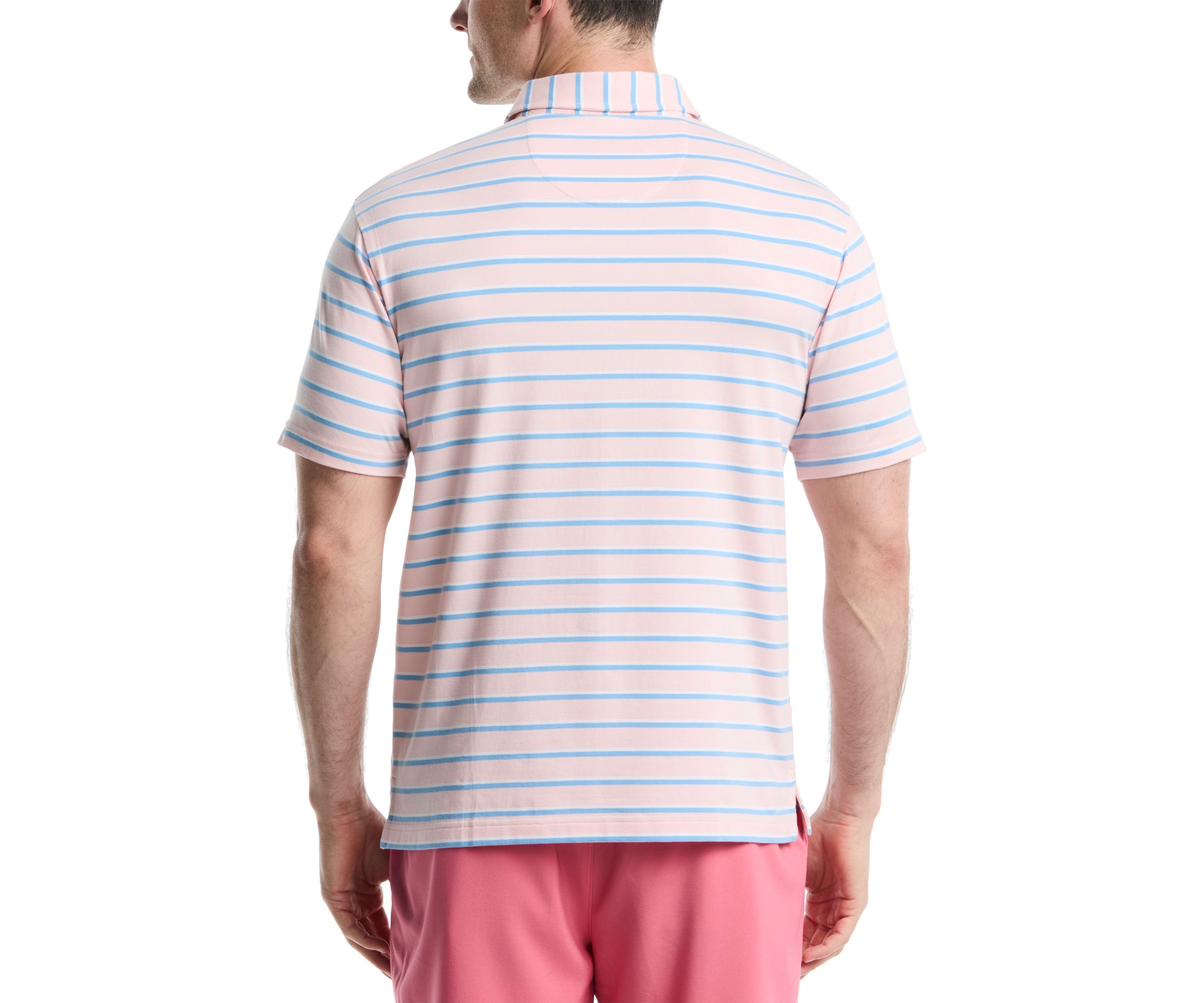 Short Sleeve Two Tone Stripe Polo Shirt