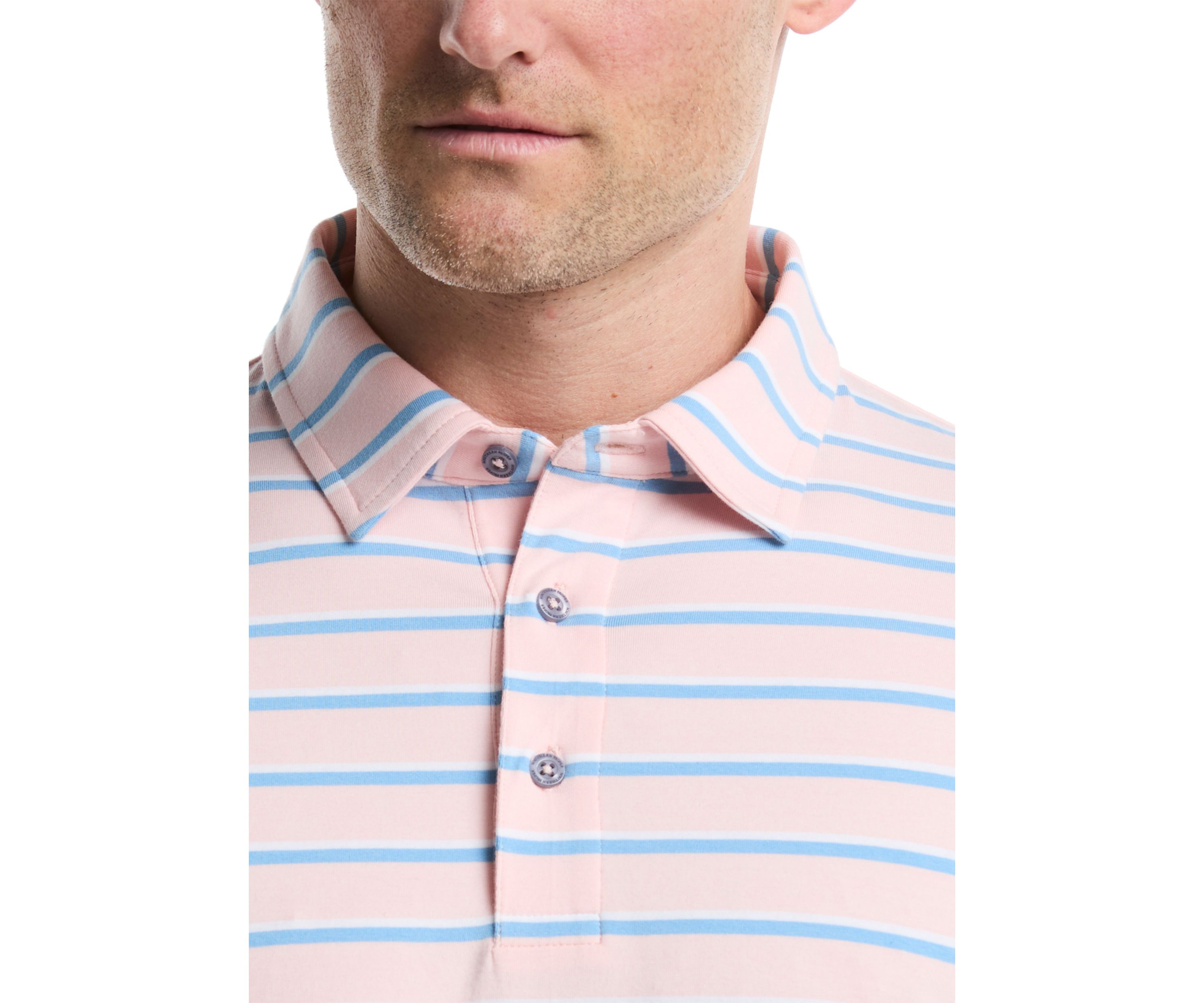 Short Sleeve Two Tone Stripe Polo Shirt