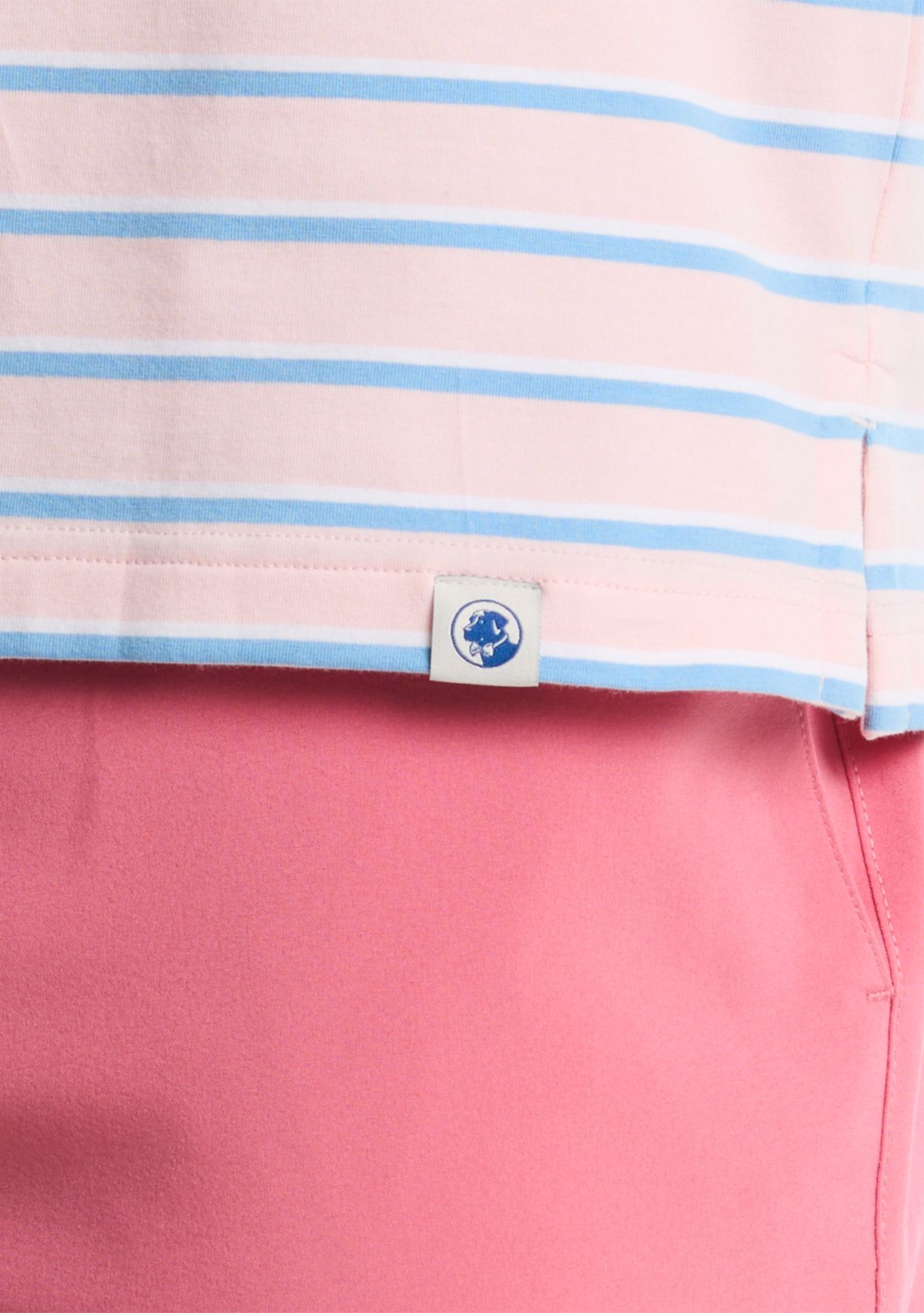 Short Sleeve Two Tone Stripe Polo Shirt