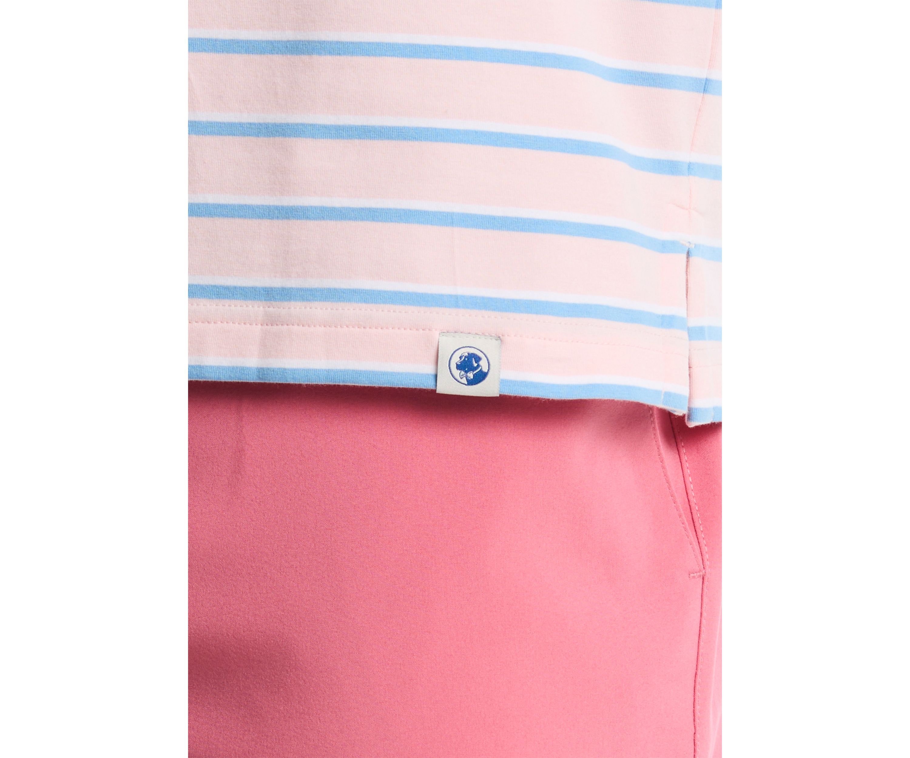 Short Sleeve Two Tone Stripe Polo Shirt