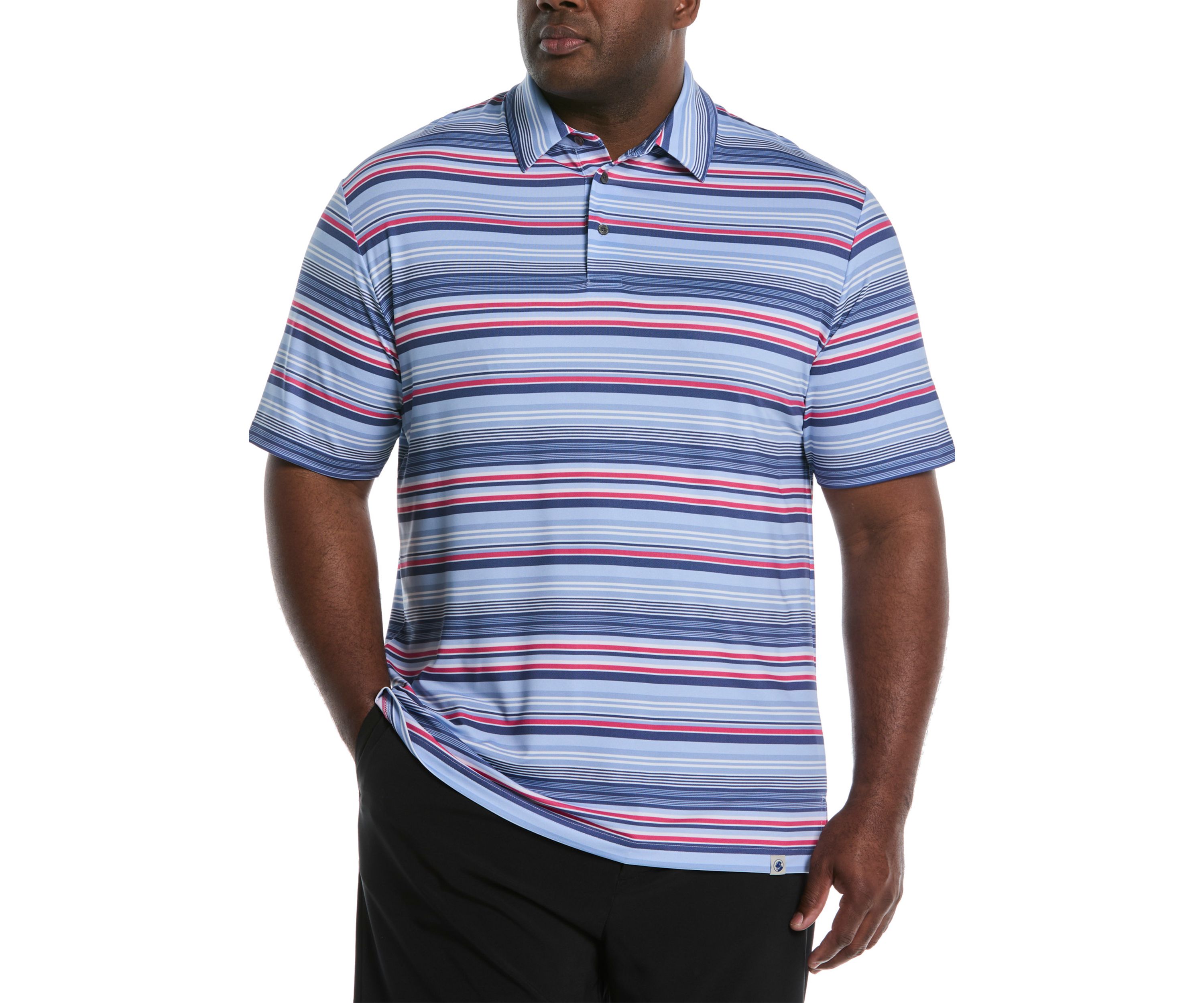 Big & Tall Short Sleeve Patriotic Stripe Polo Shirt