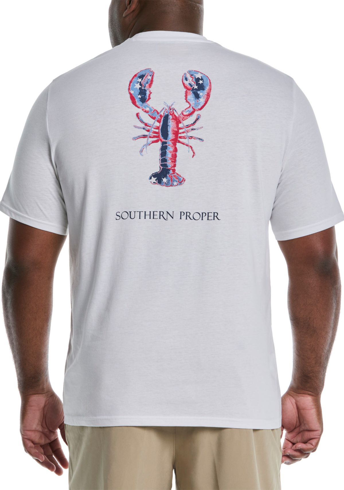 Big & Tall Patriotic Lobster Graphic T-Shirt 