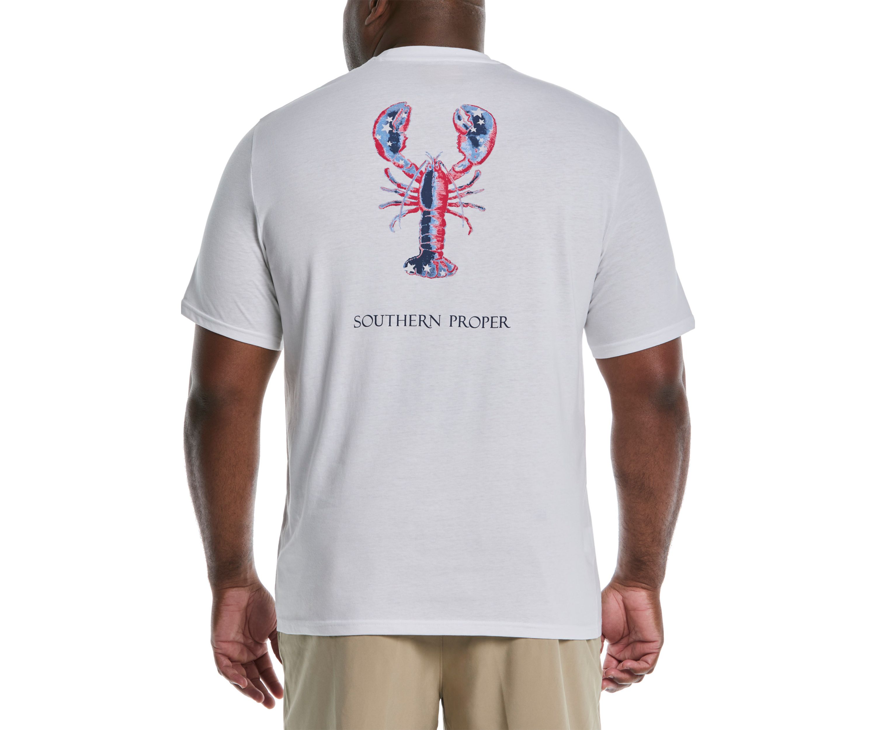 Big & Tall Patriotic Lobster Graphic T-Shirt 