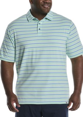 Southern Proper Men's Big & Tall Two Tone Stripe Polo Shirt, Green, 3XL Tall