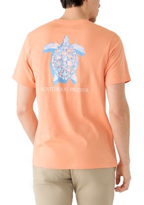 Southern Proper Men's Short Sleeve Painterly Turtle Graphic T-Shirt