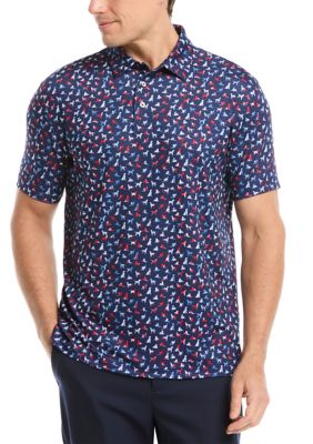 Southern Proper Men's Short Sleeve Patriotic Dog Polo Shirt