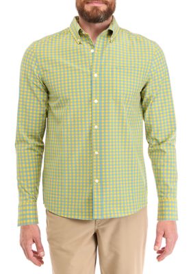 Southern Proper Men's Long Sleeve Gingham Plaid Woven Shirt, 2XL