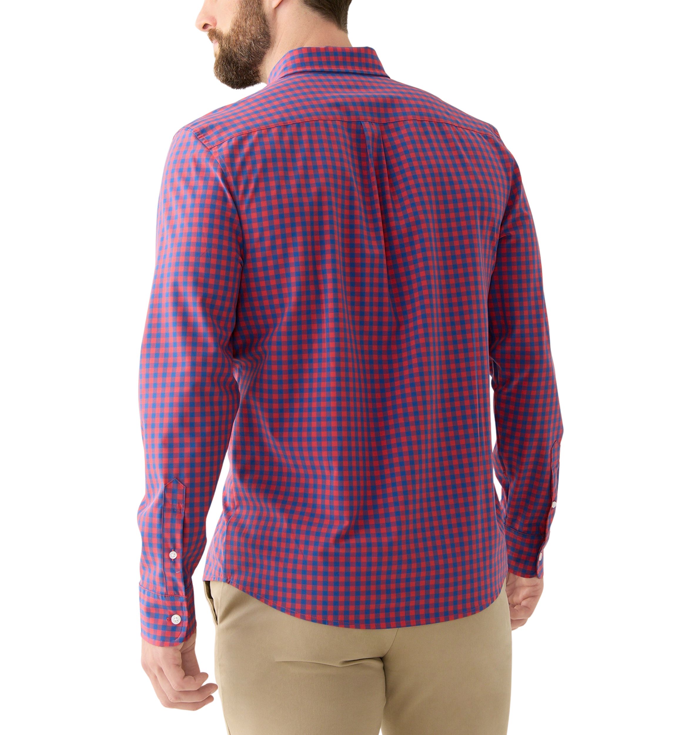 Long Sleeve Gingham Plaid Woven Shirt 