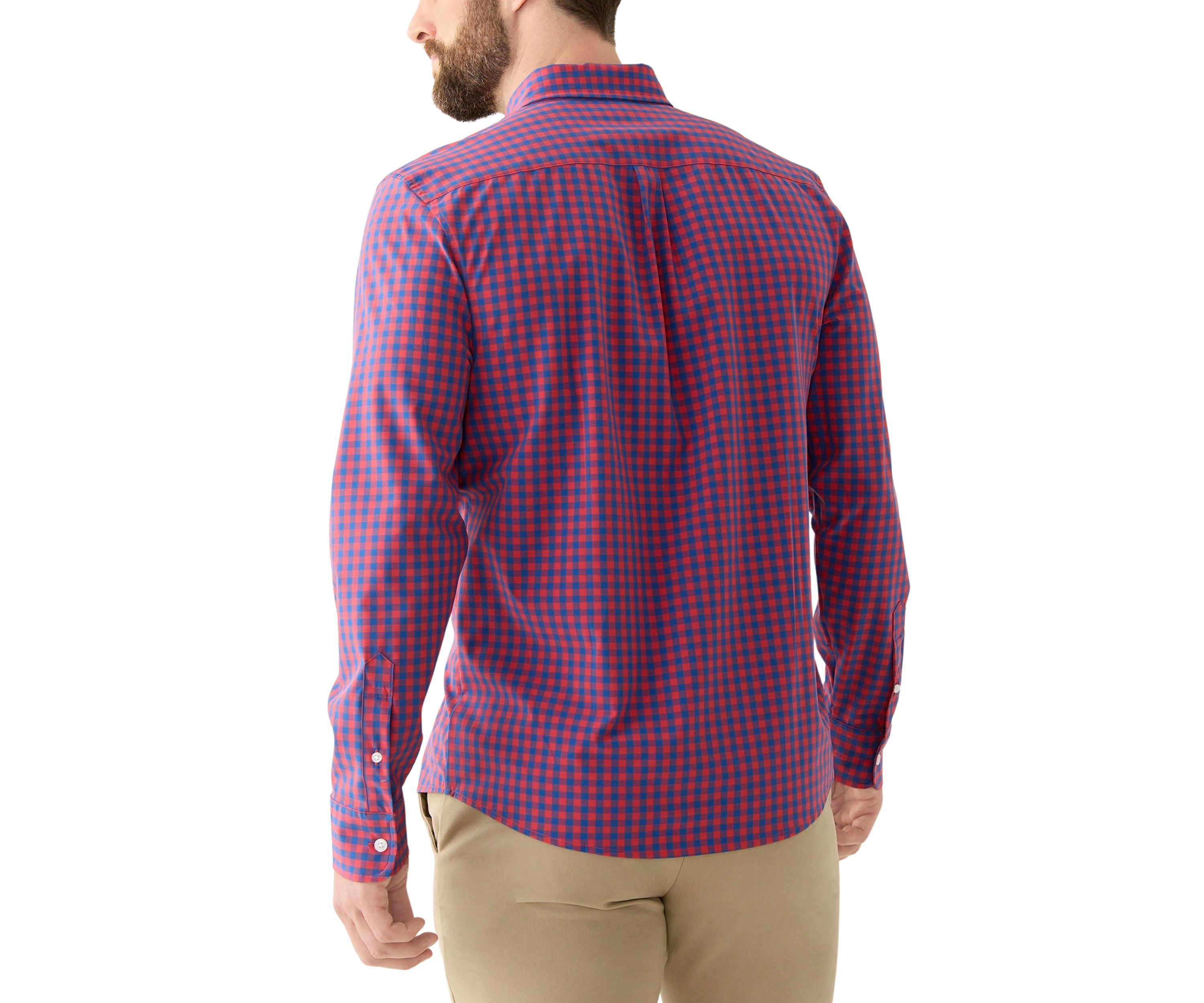 Long Sleeve Gingham Plaid Woven Shirt 