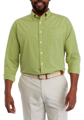 Southern Proper Men's Big & Tall Long Sleeve Gingham Plaid Shirt, 3XL Tall