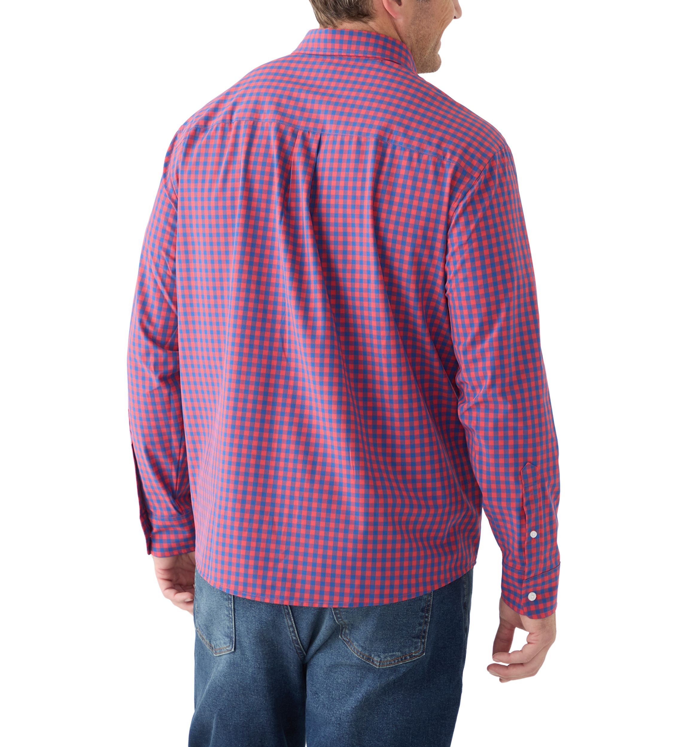 Big & Tall Long Sleeve Gingham Plaid Shirt