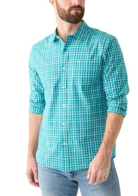 Southern Proper Men's Long Sleeve Plaid Shirt, Green, Medium