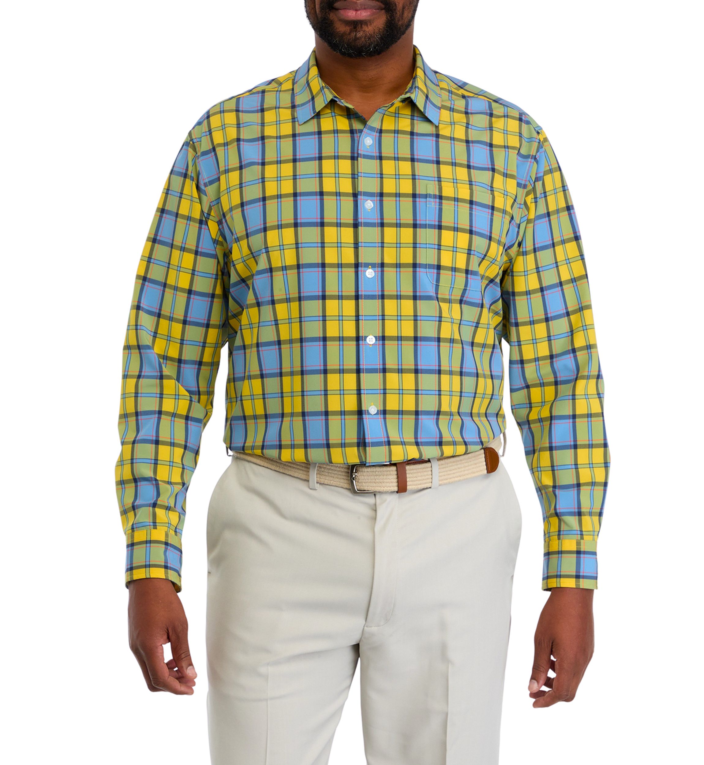 Big & Tall Long Sleeve Plaid Shirt