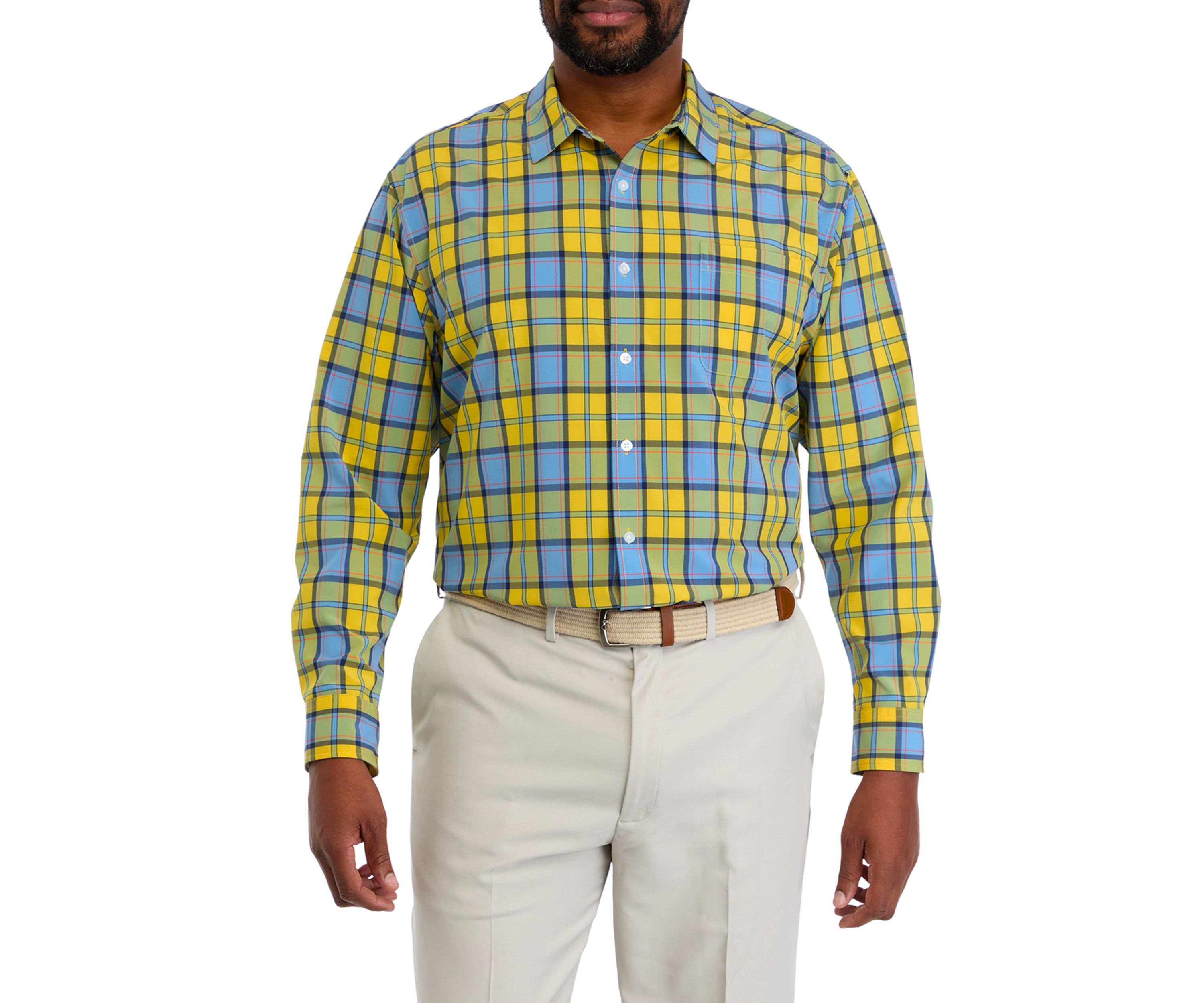 Big & Tall Long Sleeve Plaid Shirt