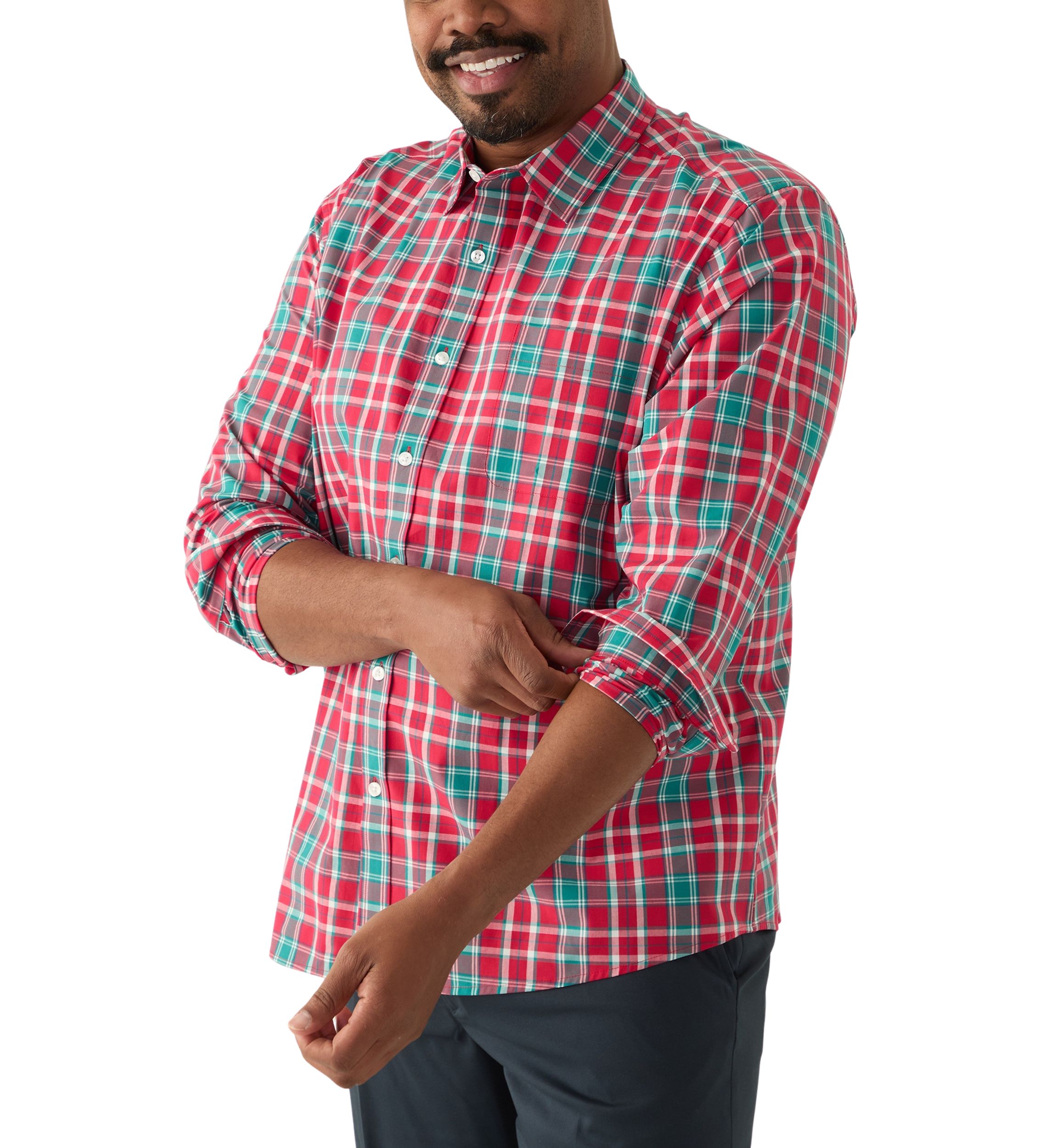 Big & Tall Plaid Printed Shirt