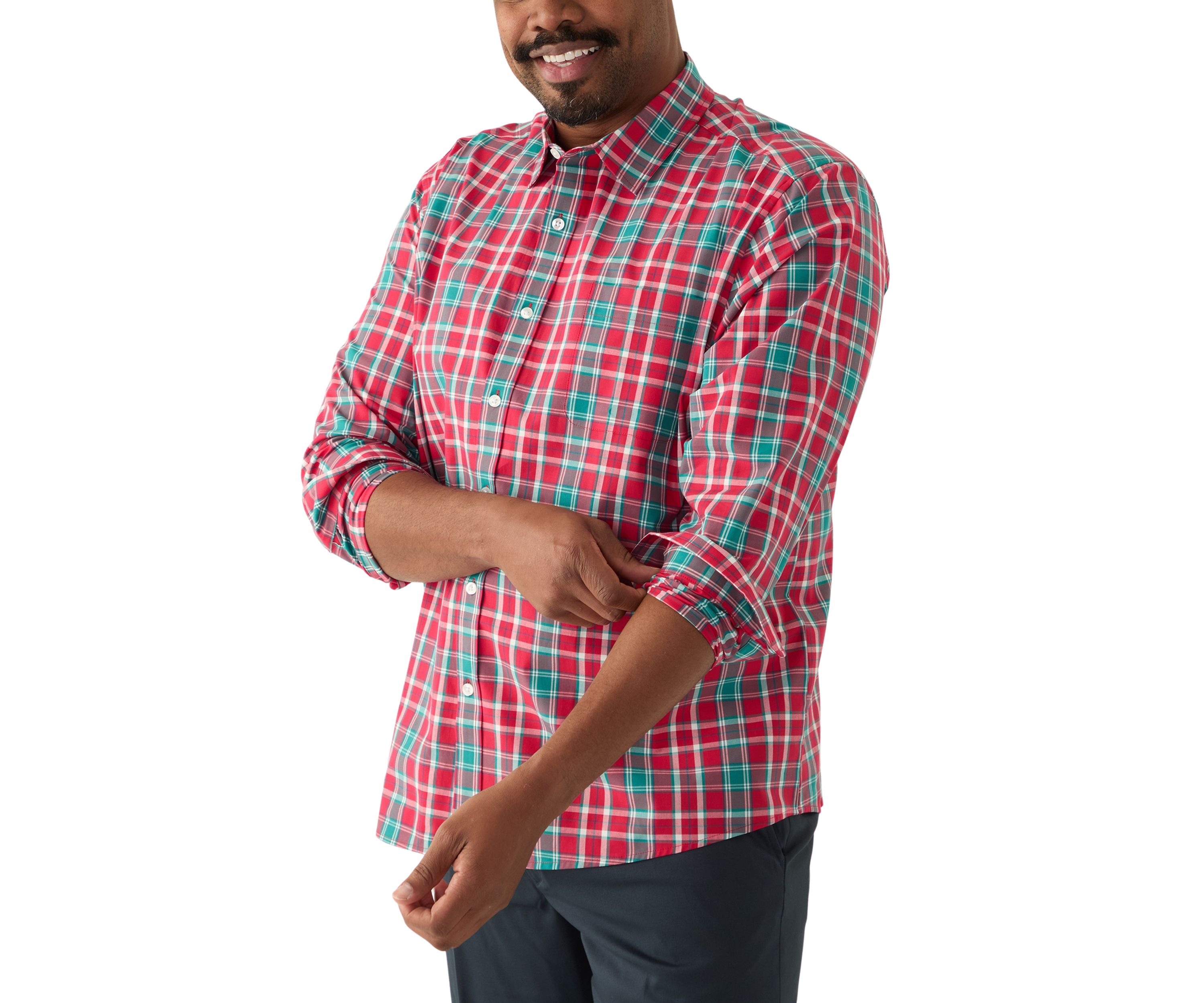 Big & Tall Plaid Printed Shirt