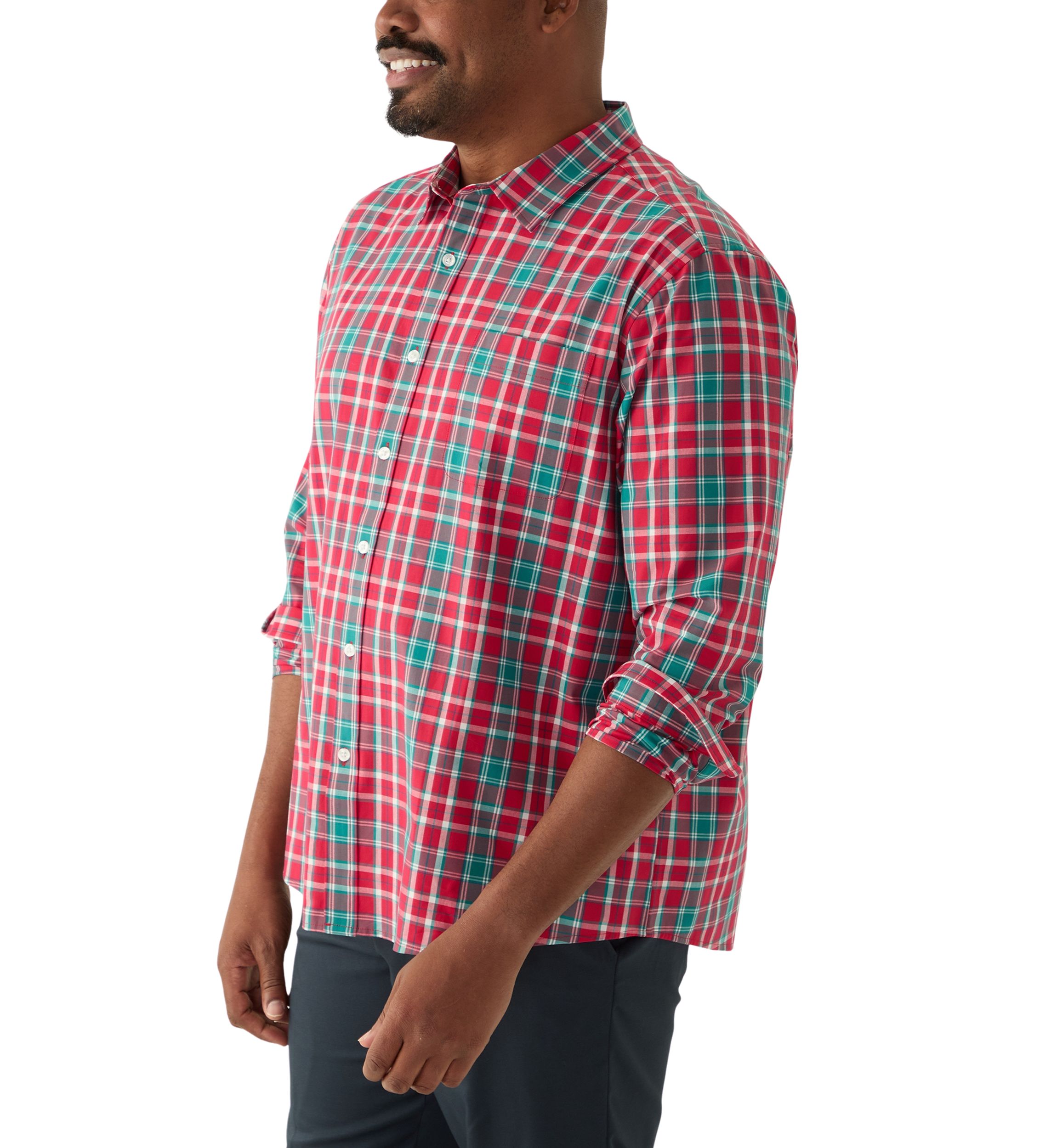 Big & Tall Plaid Printed Shirt