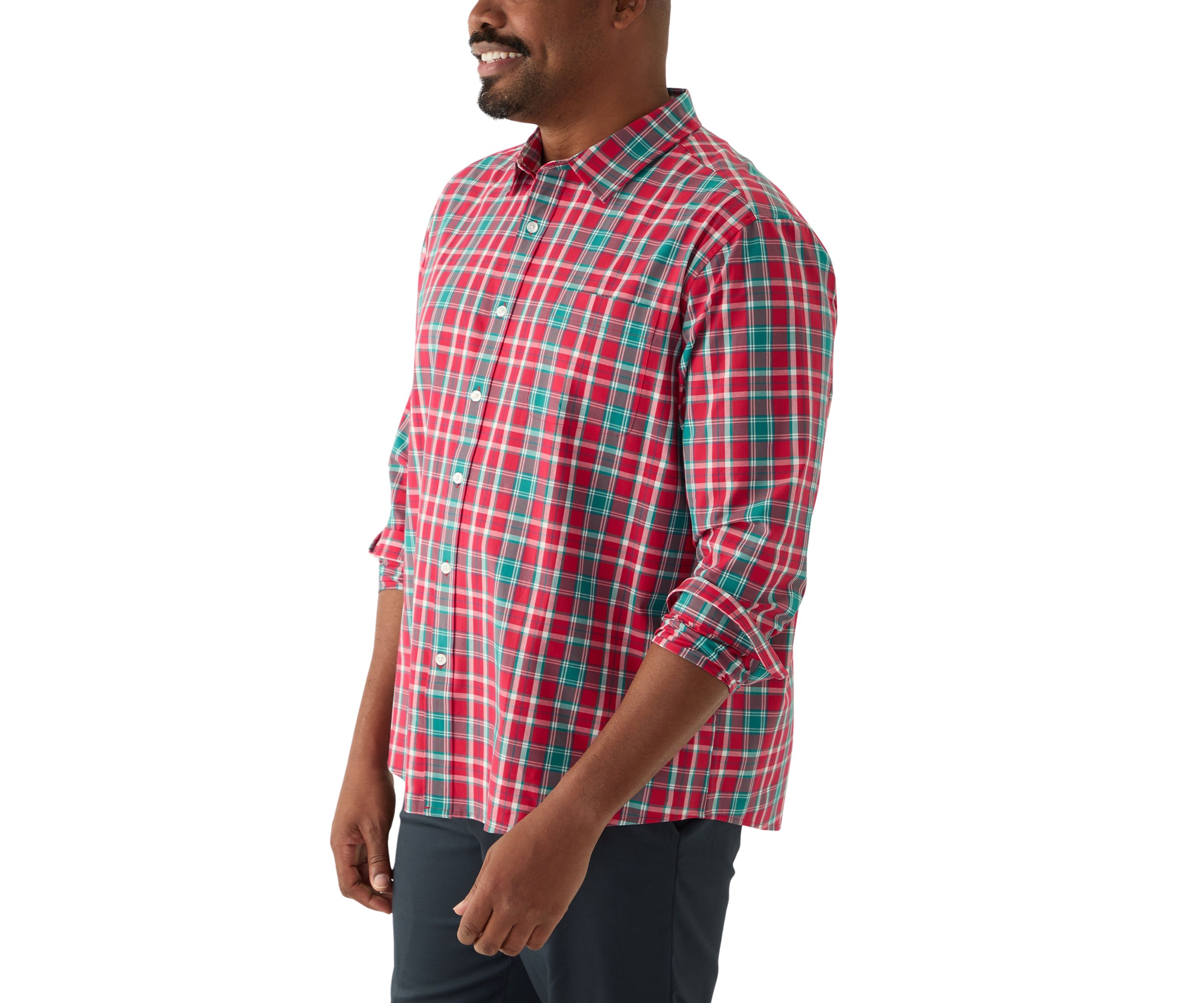 Big & Tall Plaid Printed Shirt