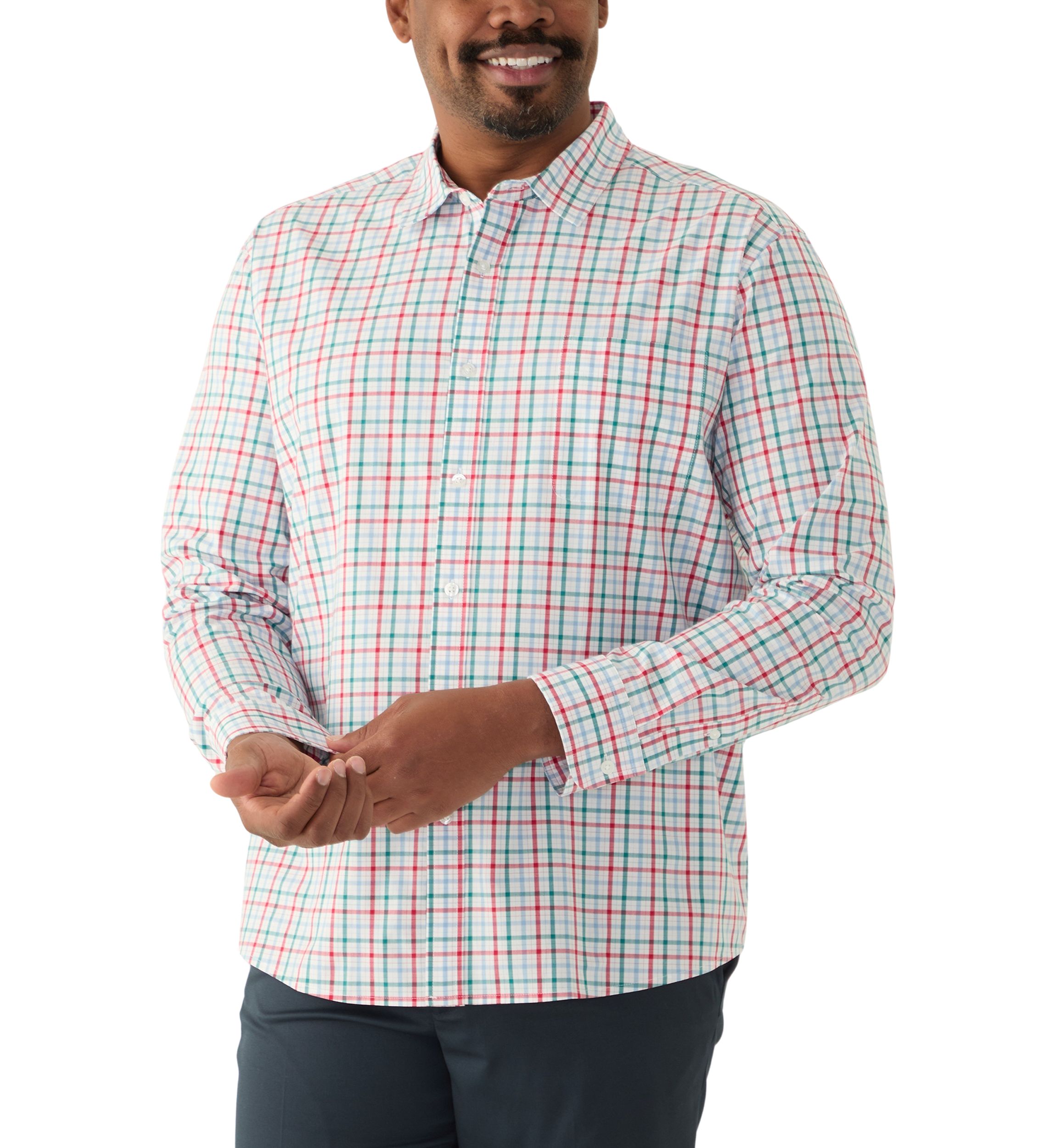 Big & Tall Long Sleeve Plaid Shirt