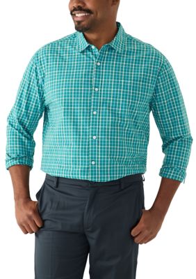 Southern Proper Men's Big & Tall Long Sleeve Plaid Shirt, Green, 4XL Big