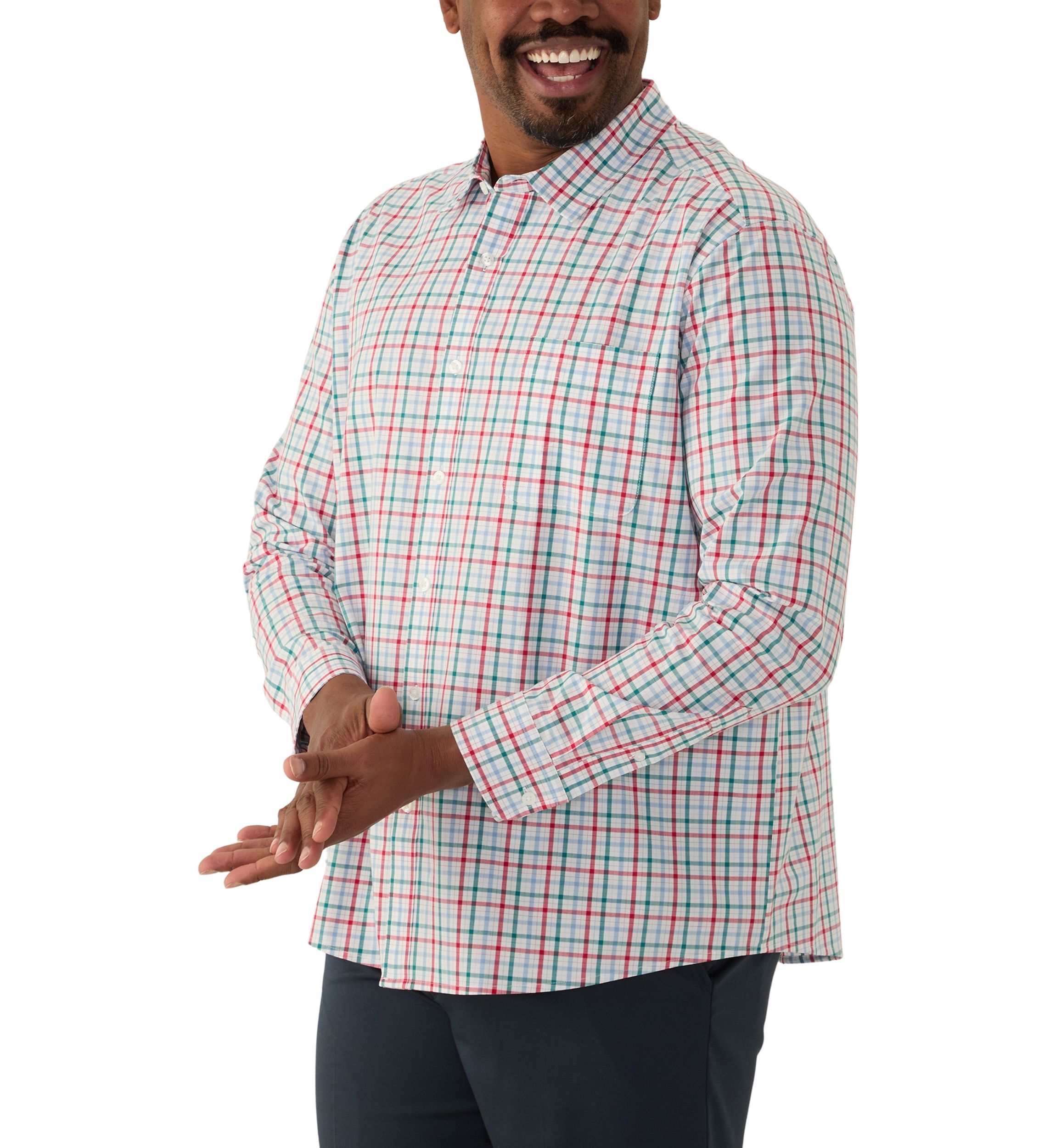 Big & Tall Long Sleeve Plaid Shirt
