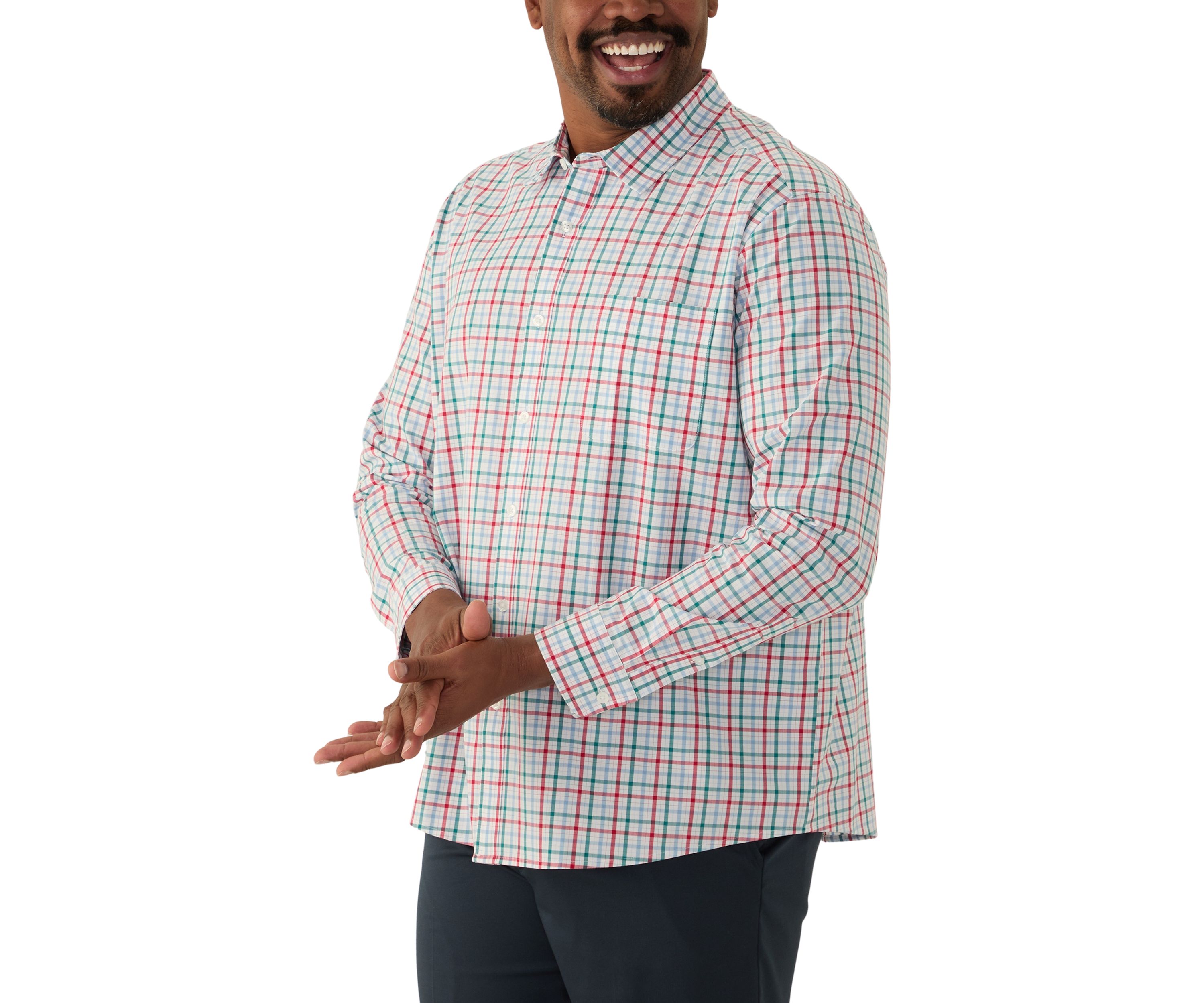 Big & Tall Long Sleeve Plaid Shirt