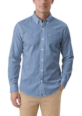 Southern Proper Men's Long Sleeve Plaid Shirt, Blue, 2XL