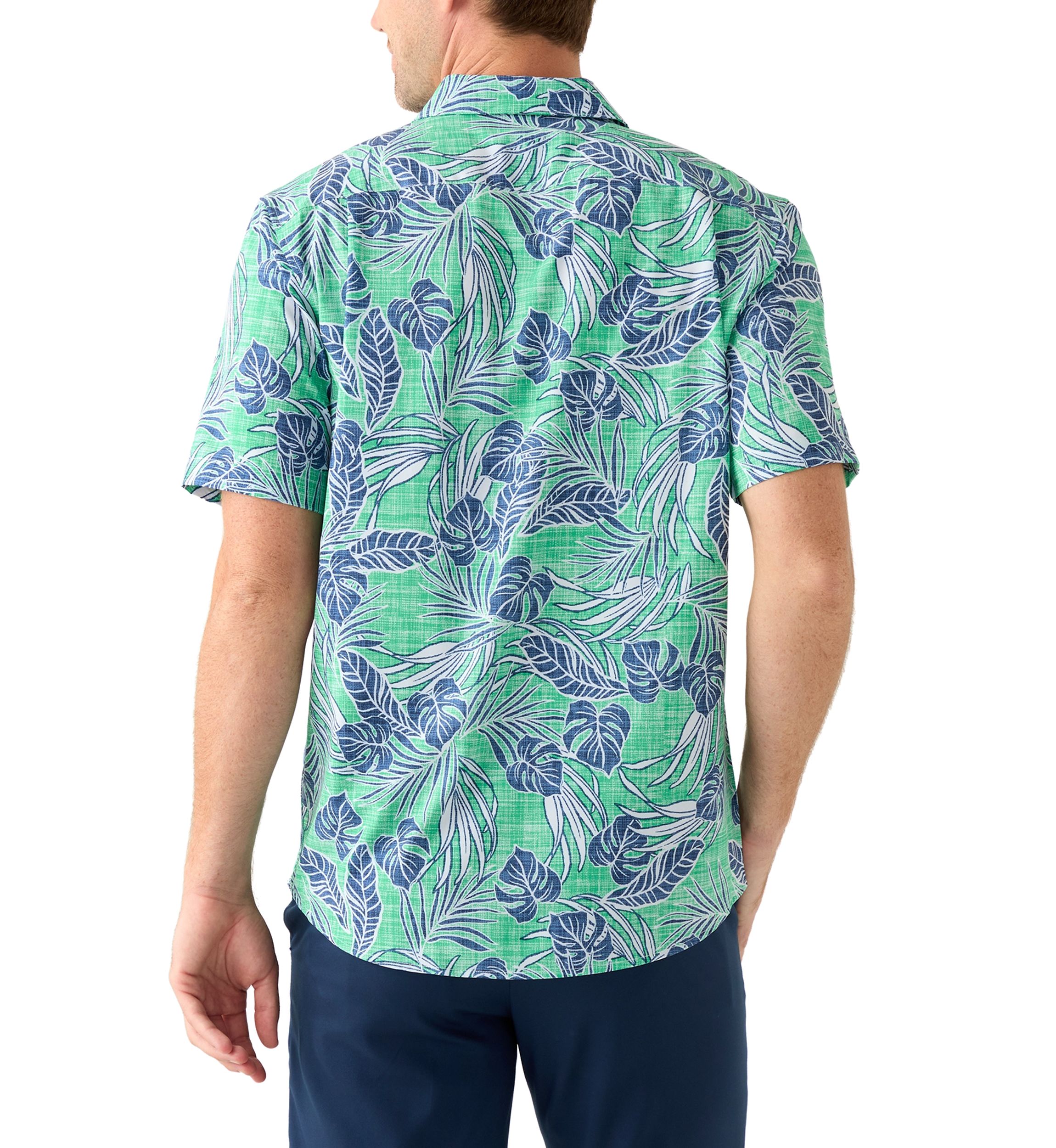 Short Sleeve Tropical Woven Floral Polo Shirt