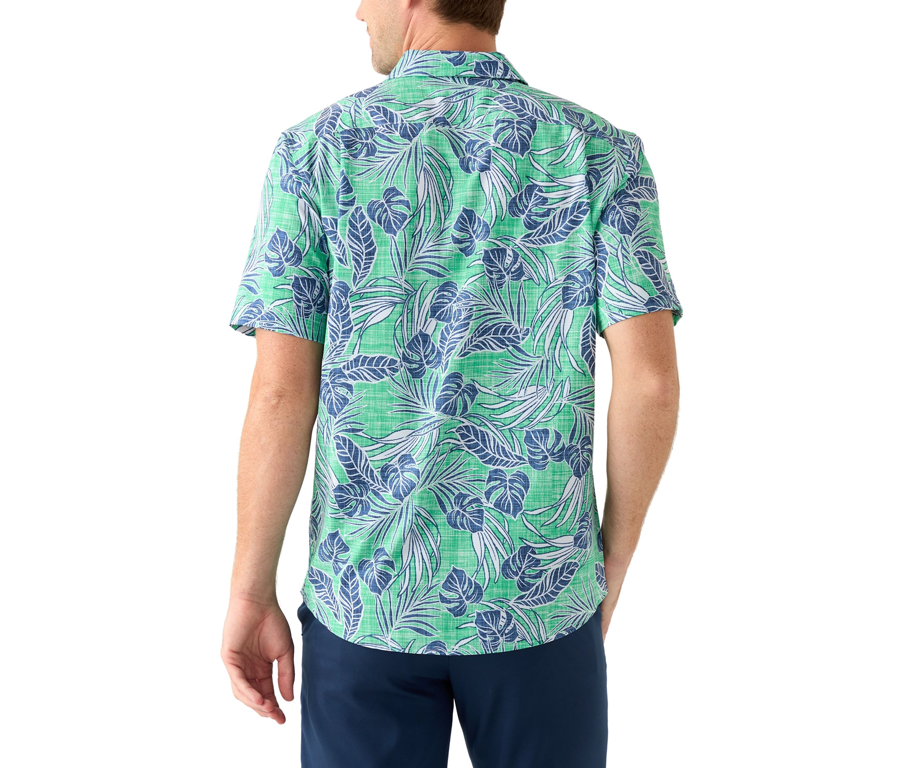 Short Sleeve Tropical Woven Floral Polo Shirt