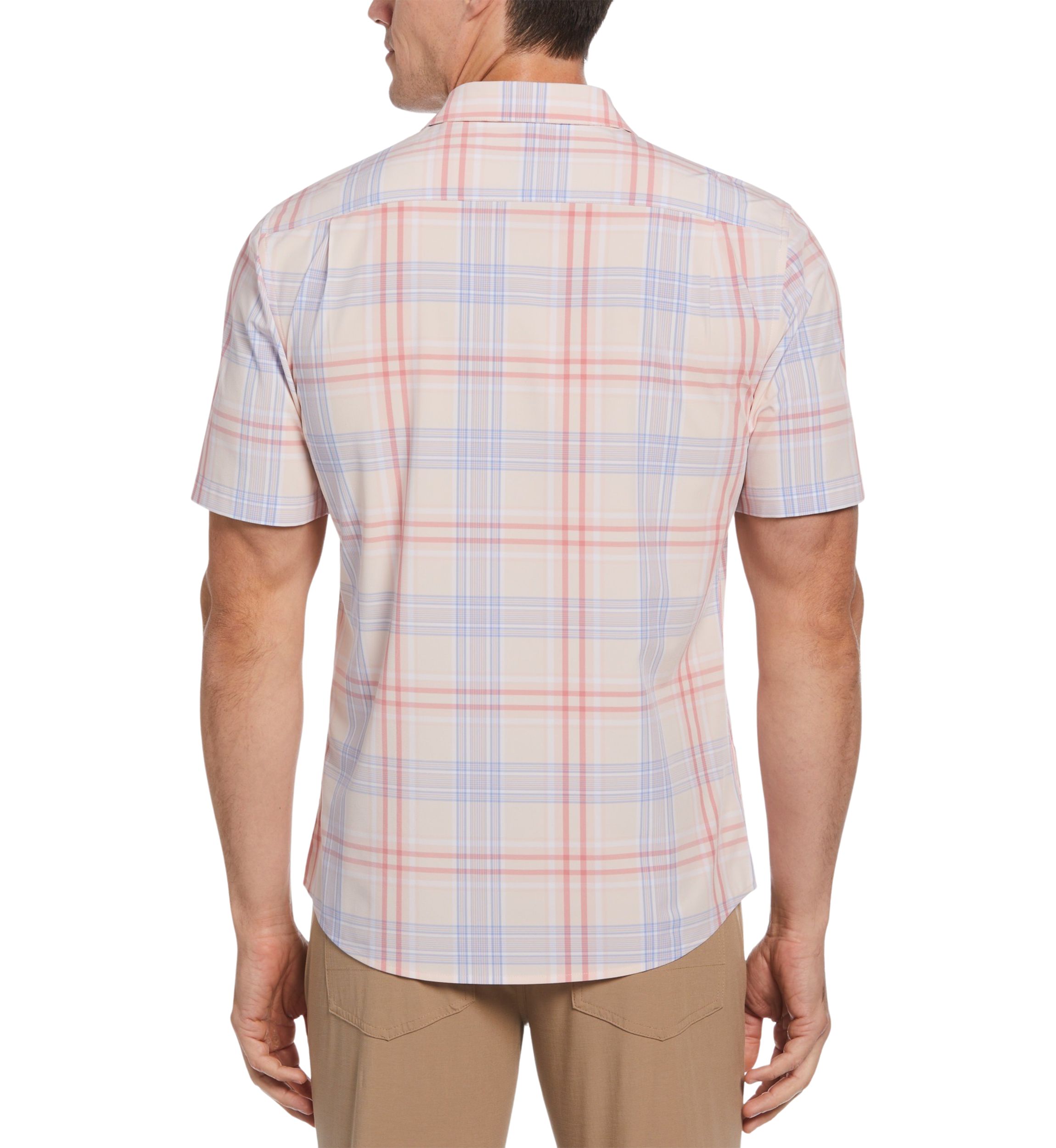 Short Sleeve Madras Plaid Woven Shirt