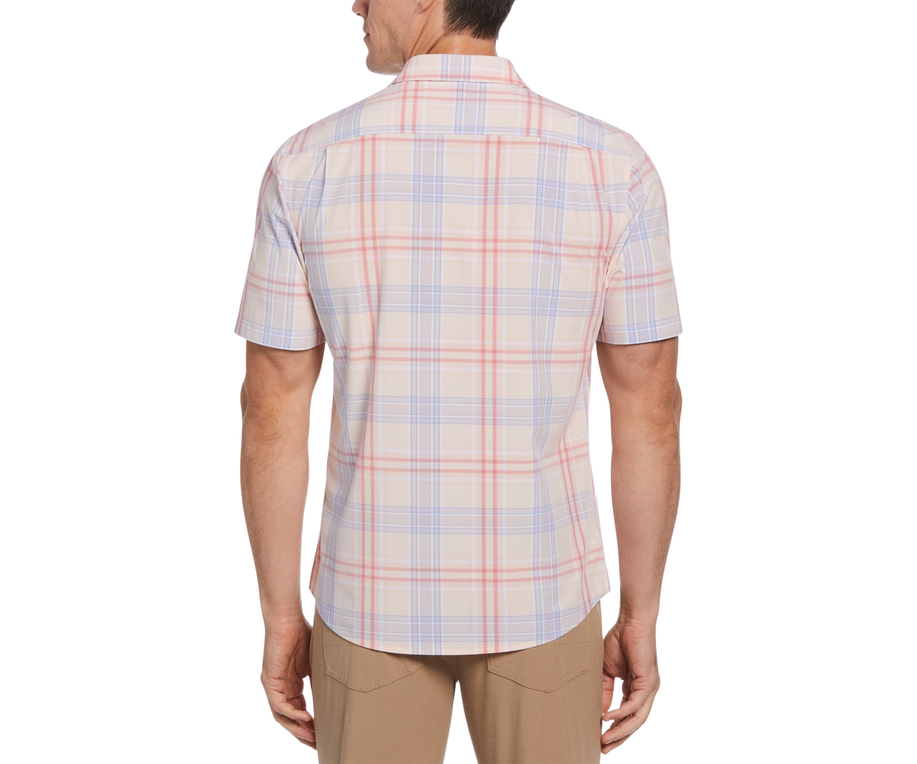 Short Sleeve Madras Plaid Woven Shirt