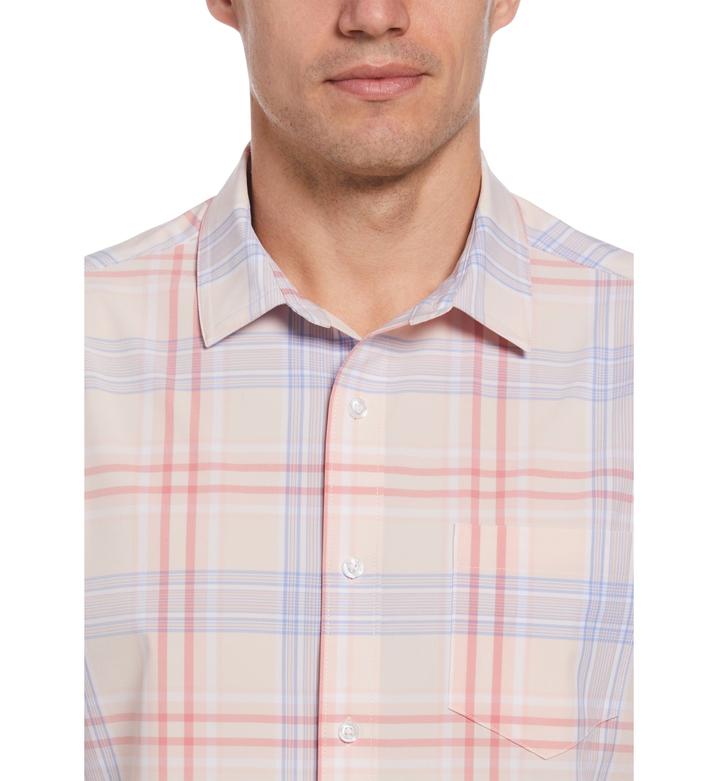 Short Sleeve Madras Plaid Woven Shirt