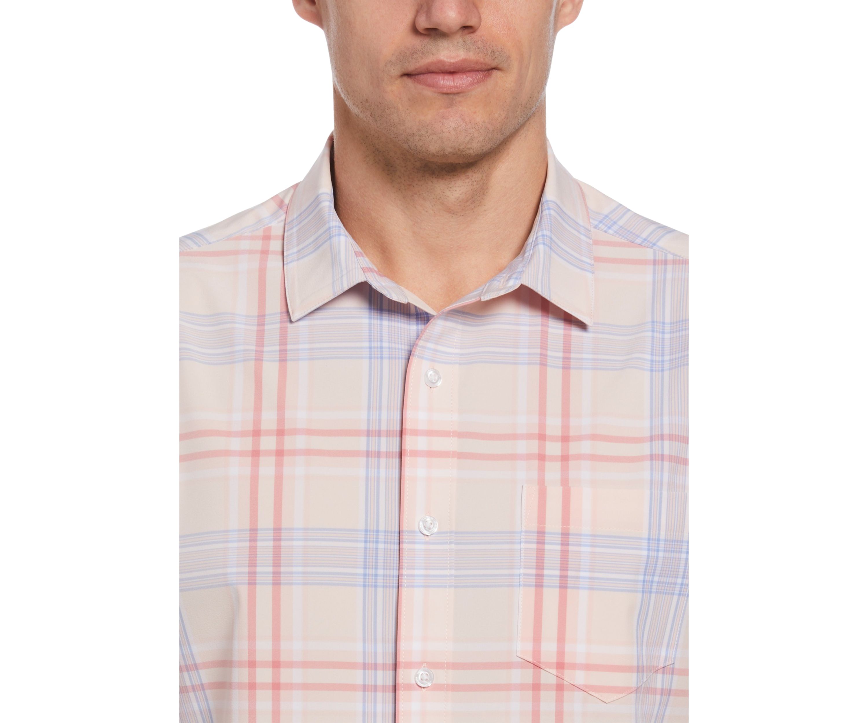 Short Sleeve Madras Plaid Woven Shirt