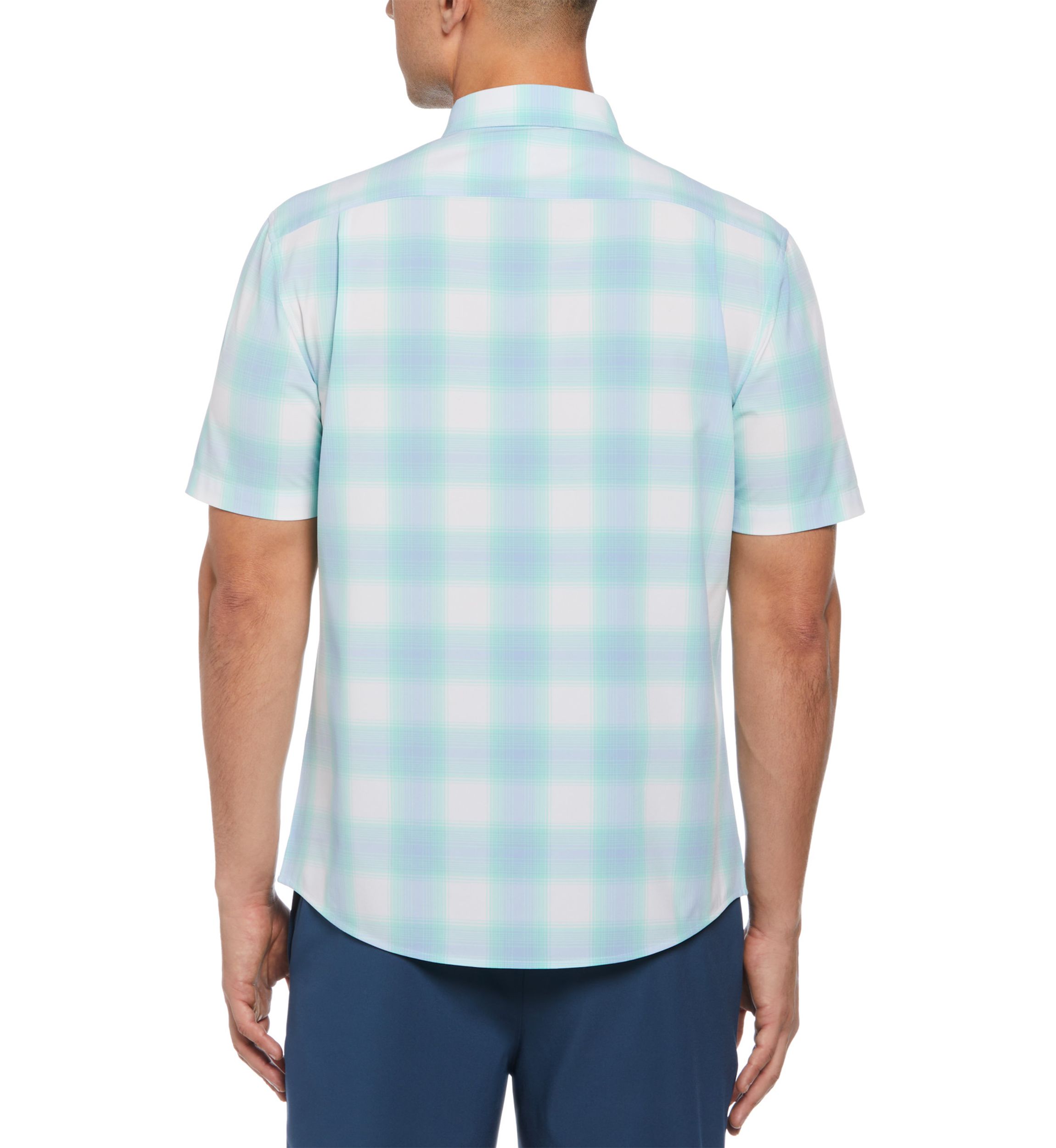 Short Sleeve Yarn Dyed Plaid Printed Shirt