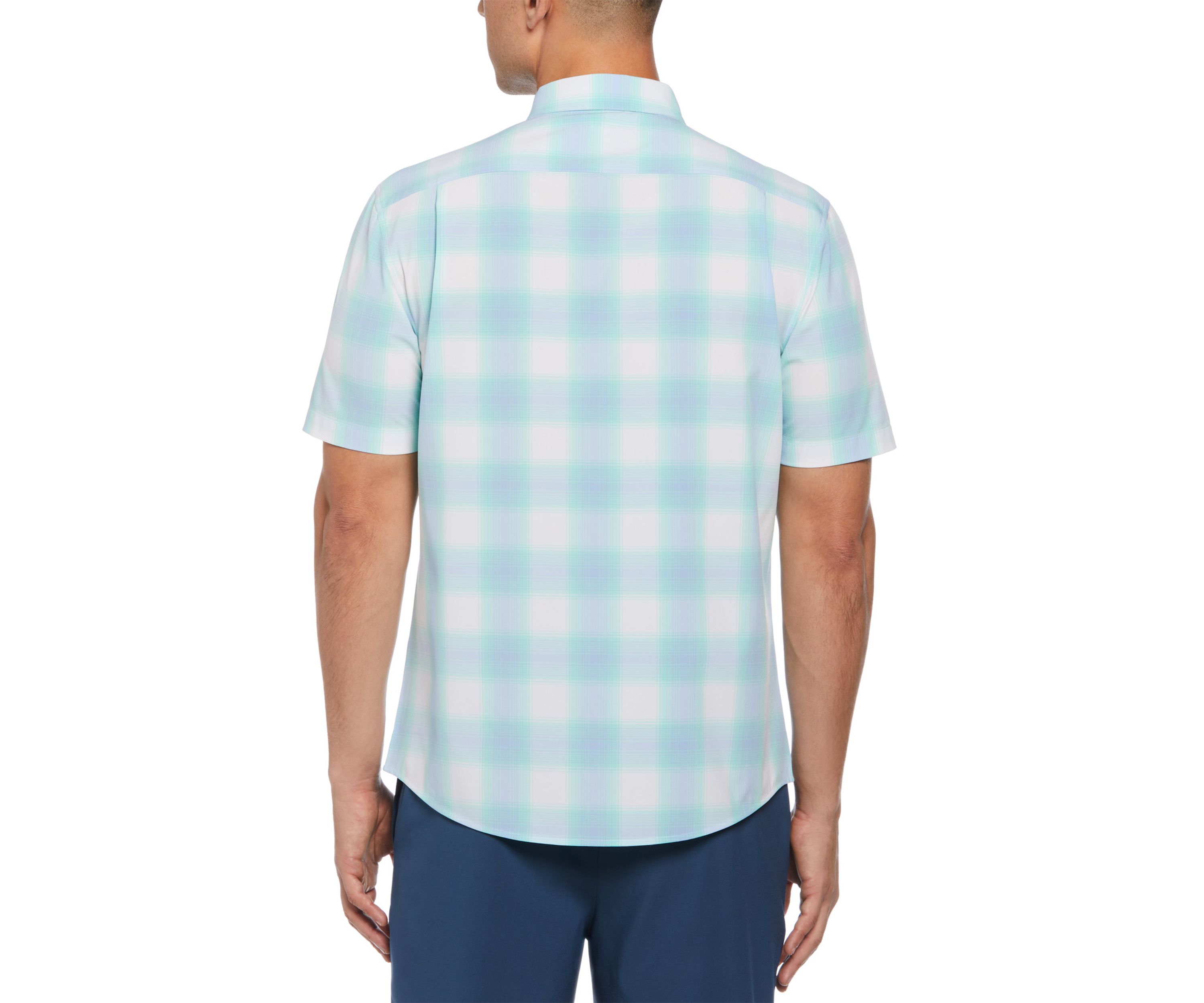 Short Sleeve Yarn Dyed Plaid Printed Shirt