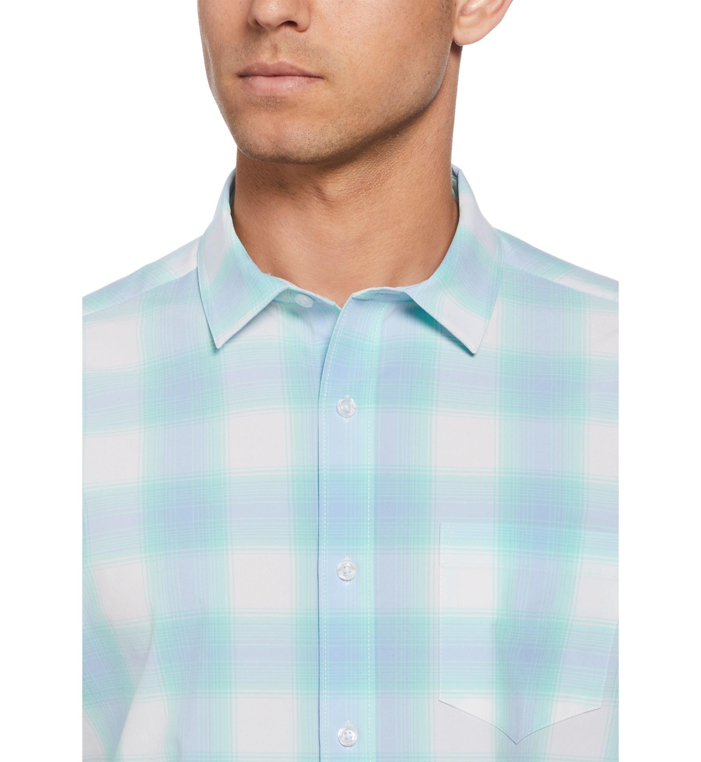 Short Sleeve Yarn Dyed Plaid Printed Shirt
