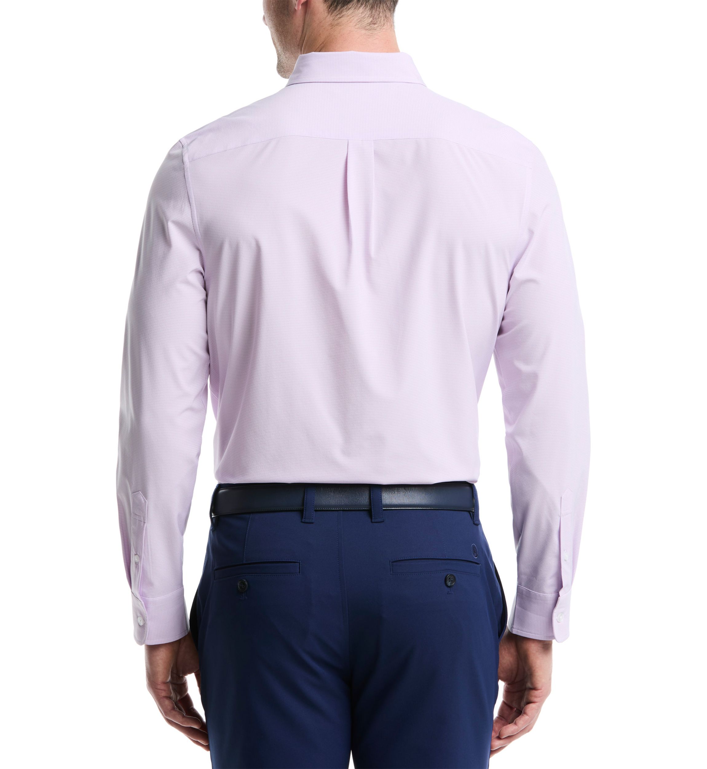 Mens Long Sleeve Micro Gingham Button Up Shirt