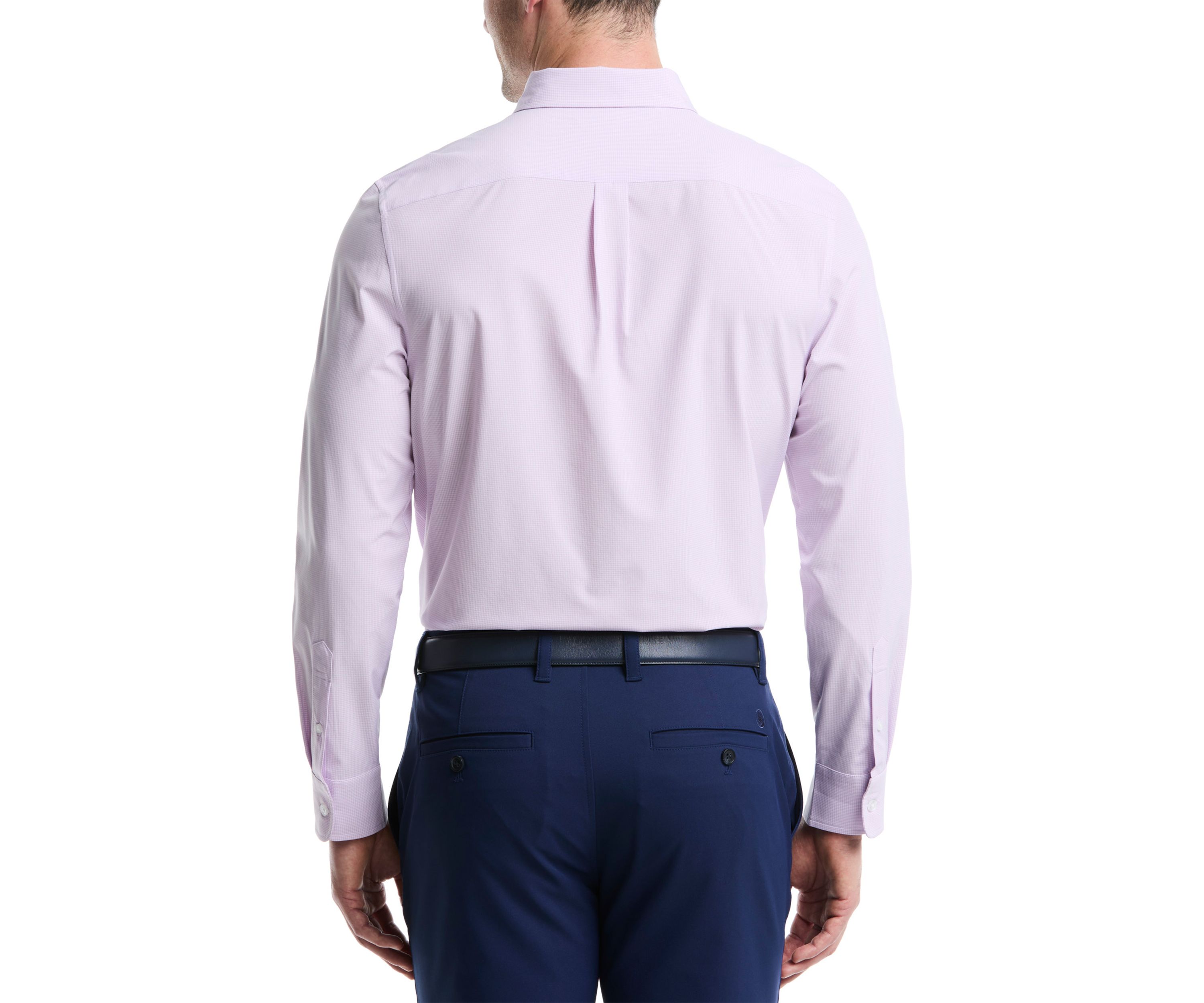 Mens Long Sleeve Micro Gingham Button Up Shirt