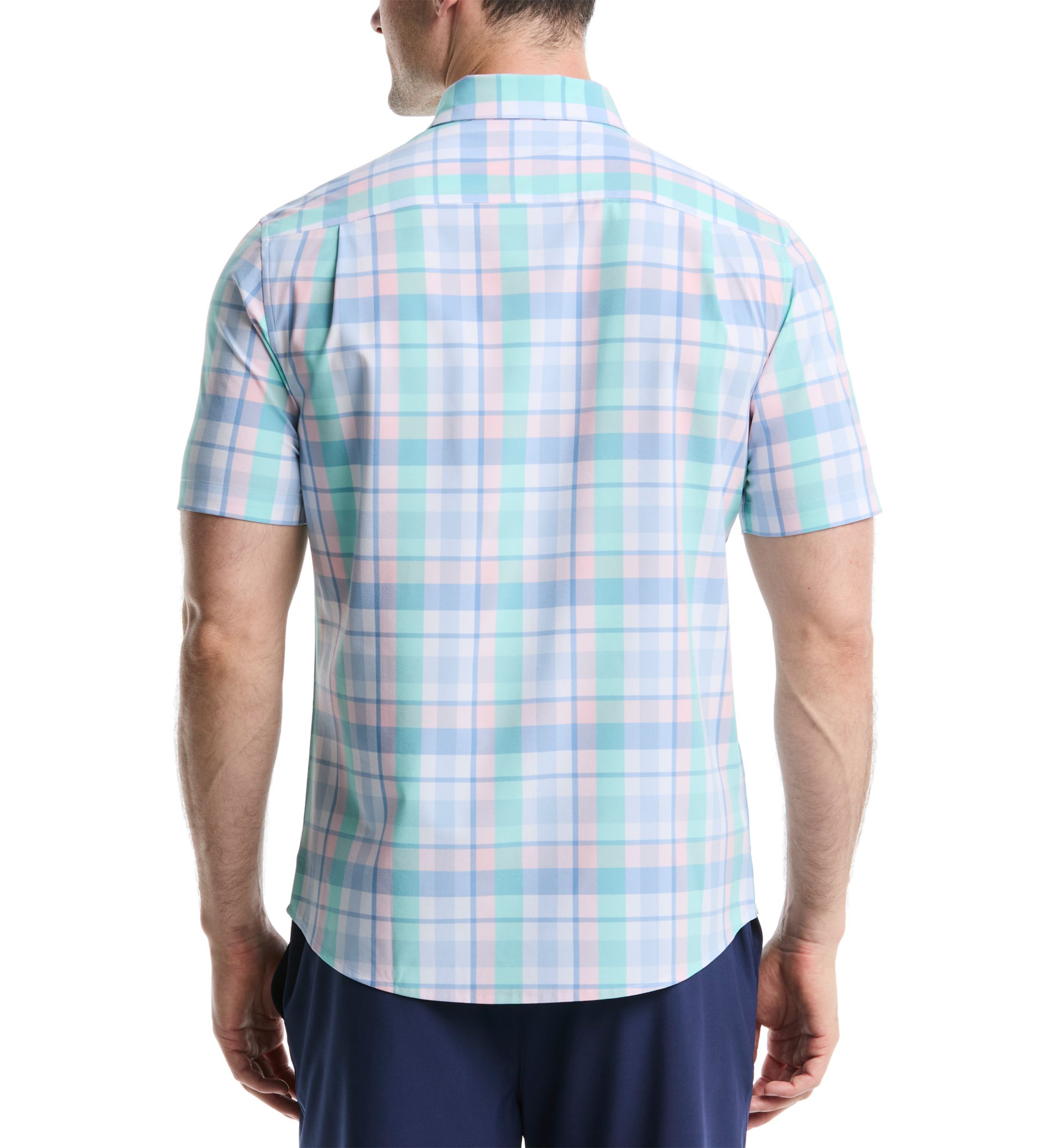 Mens Short Sleeve Plaid Shirt