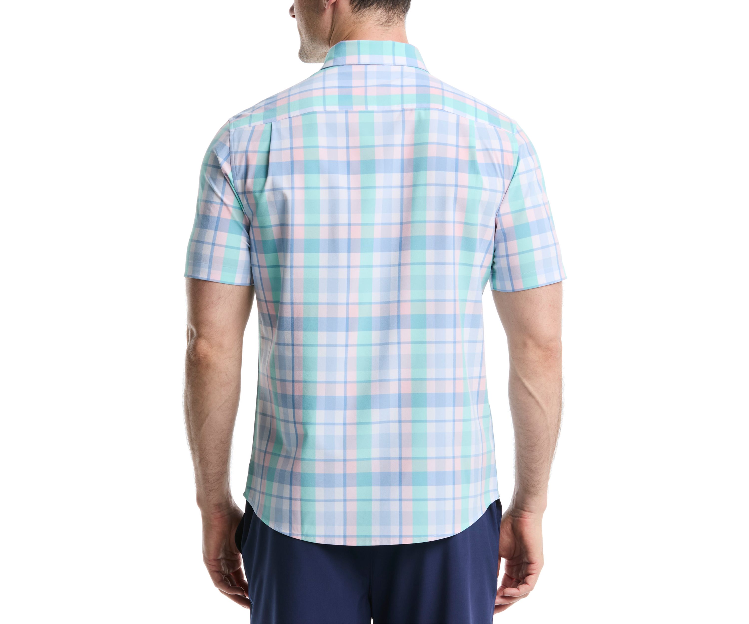 Mens Short Sleeve Plaid Shirt
